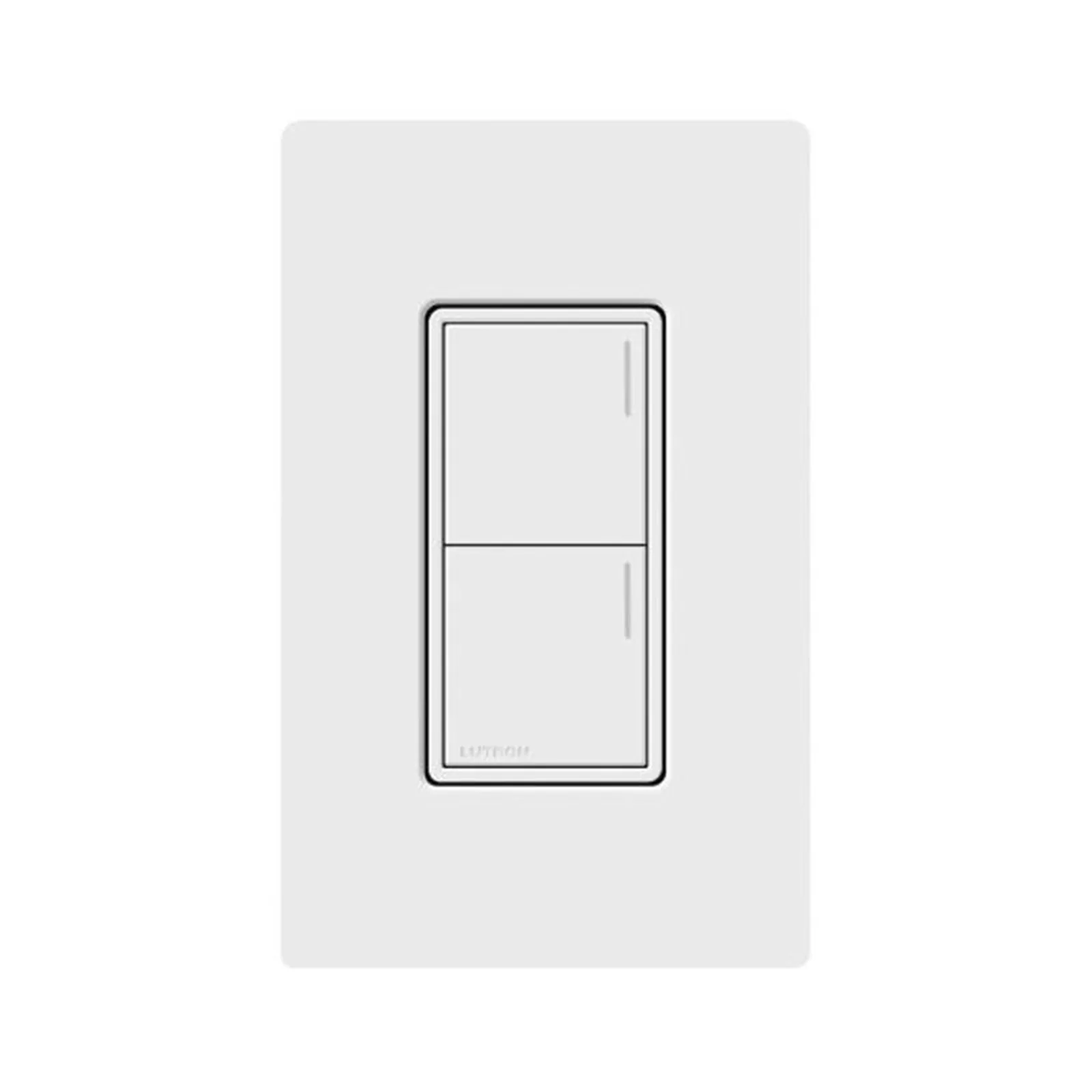 Teclado de pared Sunnata de 2 botones para escenas de luces, persianas y ventiladores, con barra luminosa ajustable, color blanco, para el sistema RadioRA 3