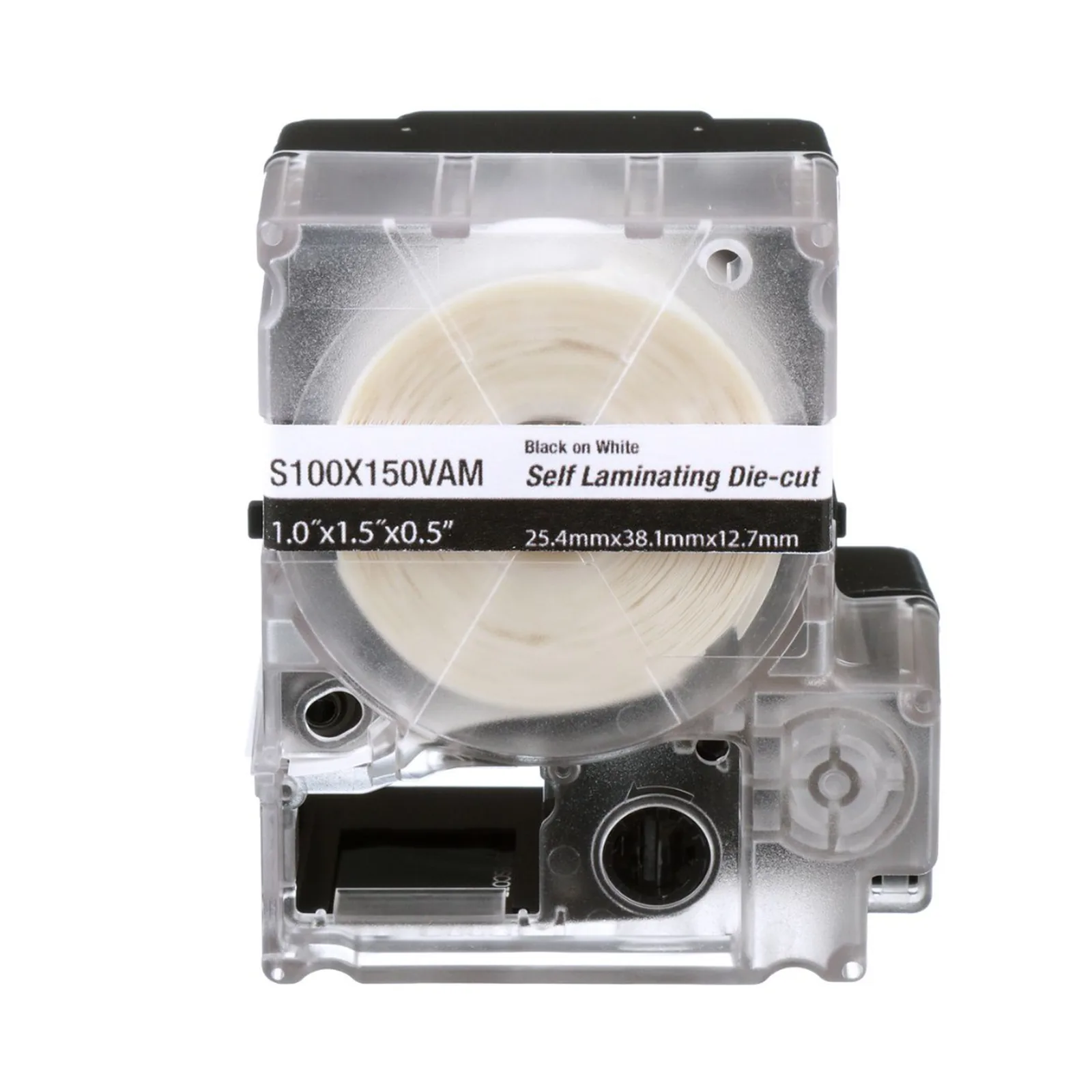 Casete de 175 Etiquetas Autolaminadas de 25.4 x 38.1 mm (1 x 1.5 pulgadas), para Cables de 4 a 8.1 mm (0.16 a 0.32 pulgadas) de Diámetro, Área de Impresión Color Blanco
