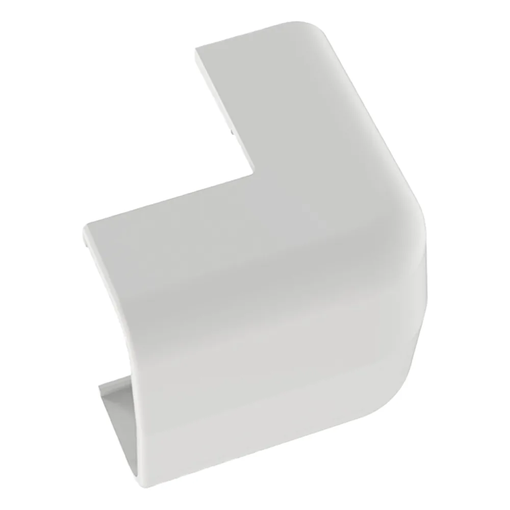 Conducto Portacables Superficial tipo Empalme Esquina Exterior Baja Tensión LD5, color Blanco de PVC Rígido de Cierre Rápido.