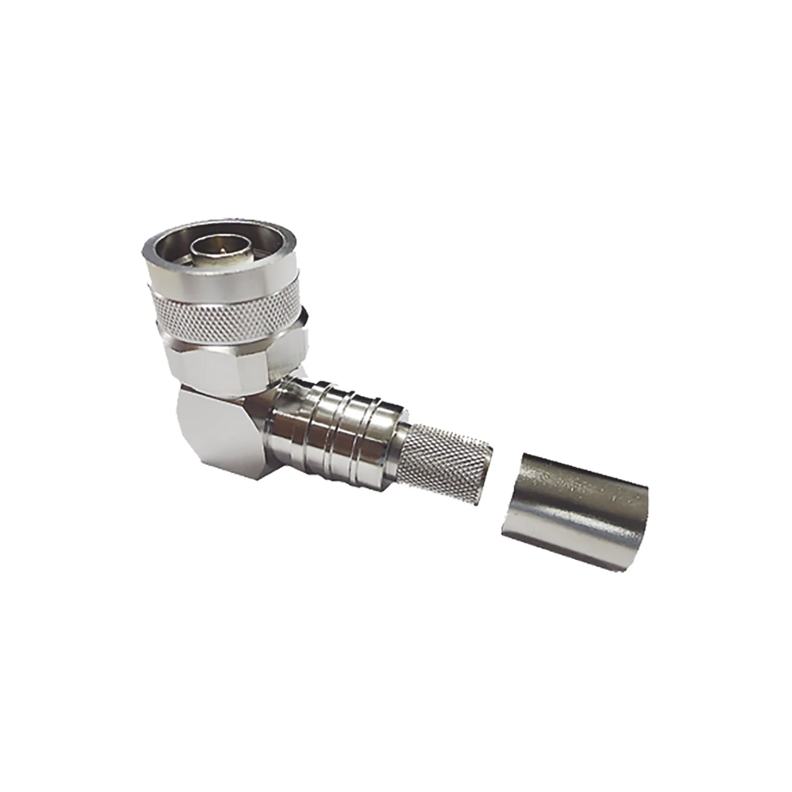 Conector N Macho Angulo Recto, Plegable Hex. con Pin Cautivo para cables Tipo RG8