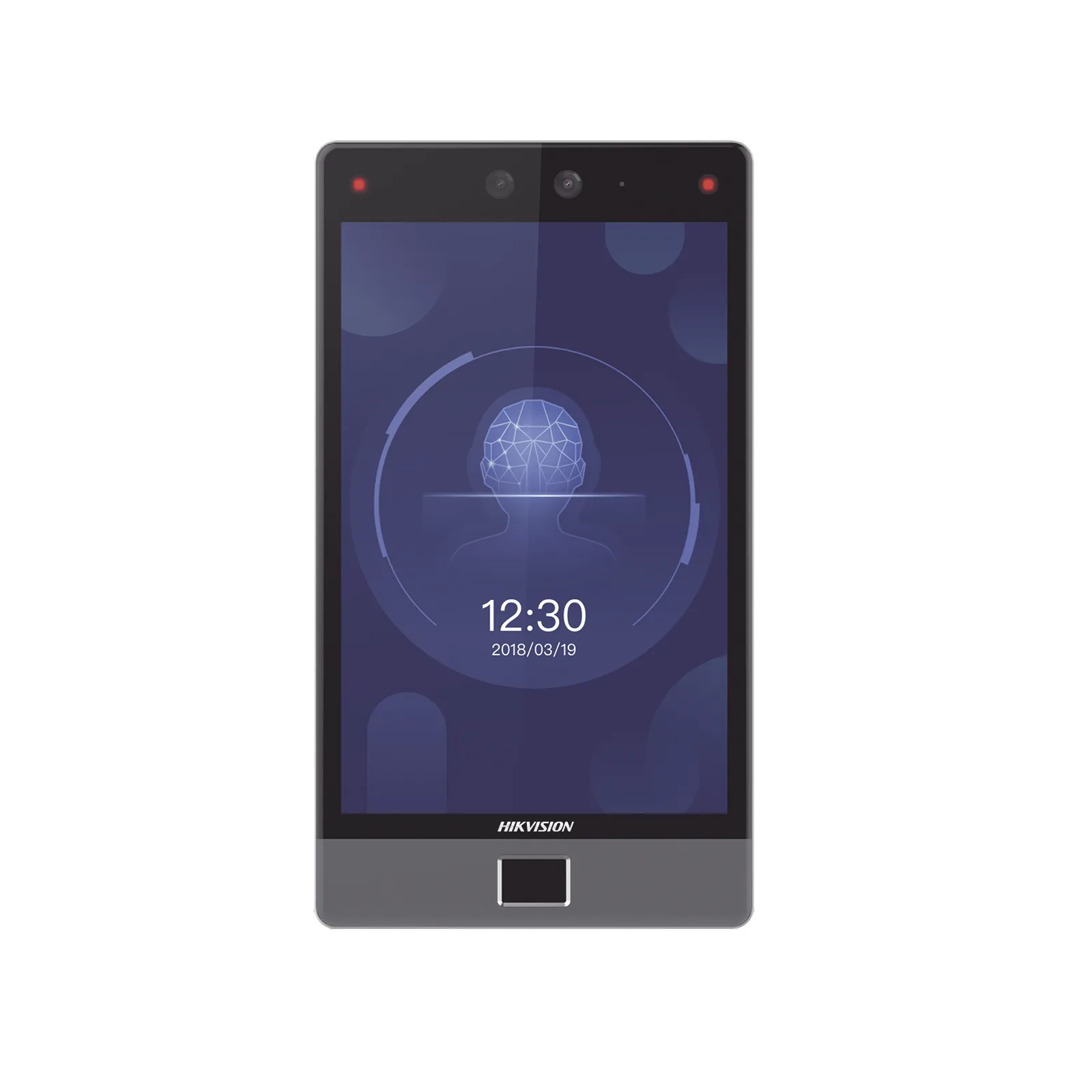 Terminal Facial Min Moe 8" Touch con Lector de Huellas / Delgada y Estética / PoE / 100,000 rostros / Exterior IP65 / Función de Videoportero y Lectura de Códigos QR / Lectura de tarjetas / HIK-IA