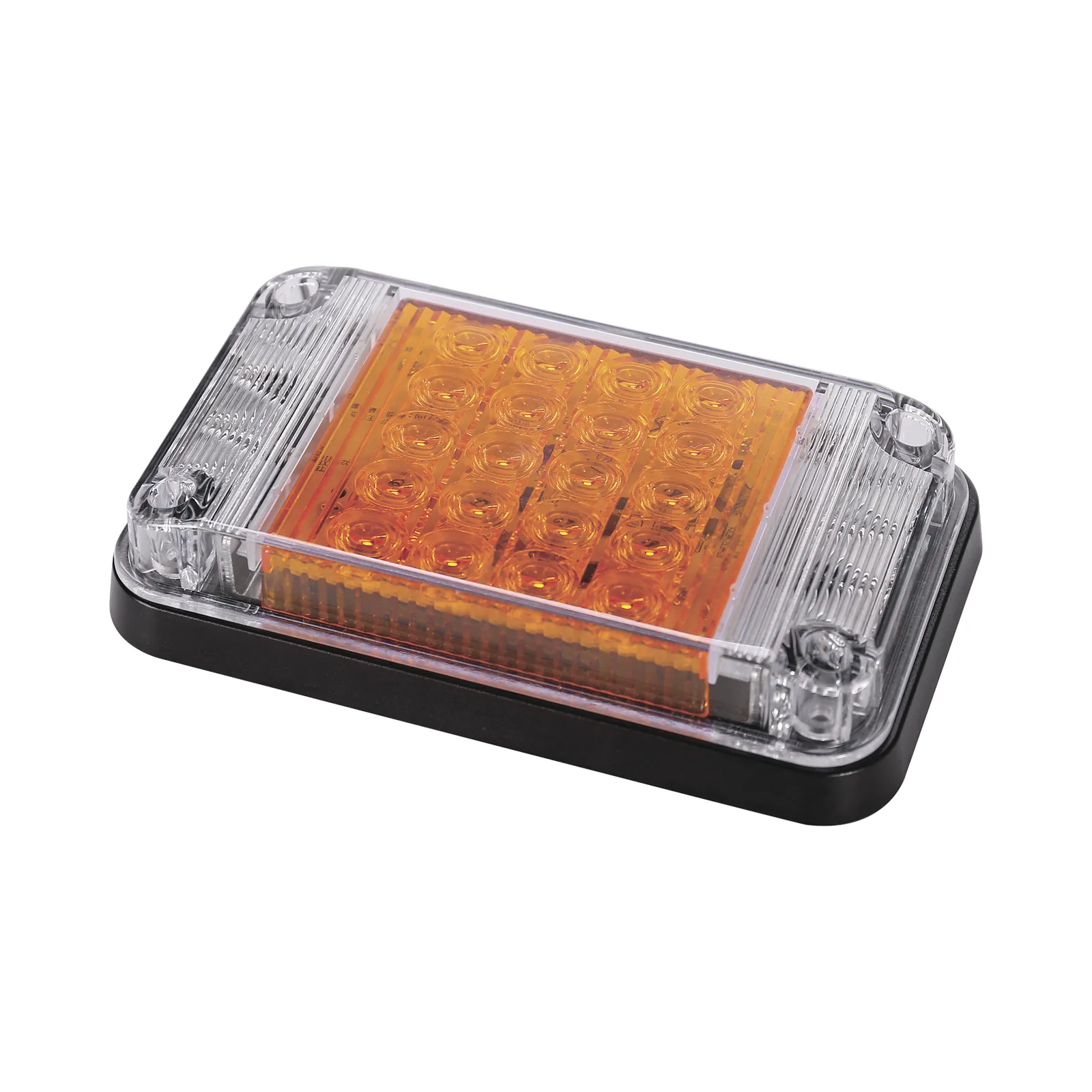 Luz de Advertencia de 7X4", Color Ámbar, Con Luces de Trabajo, Ideal para Ambulancias