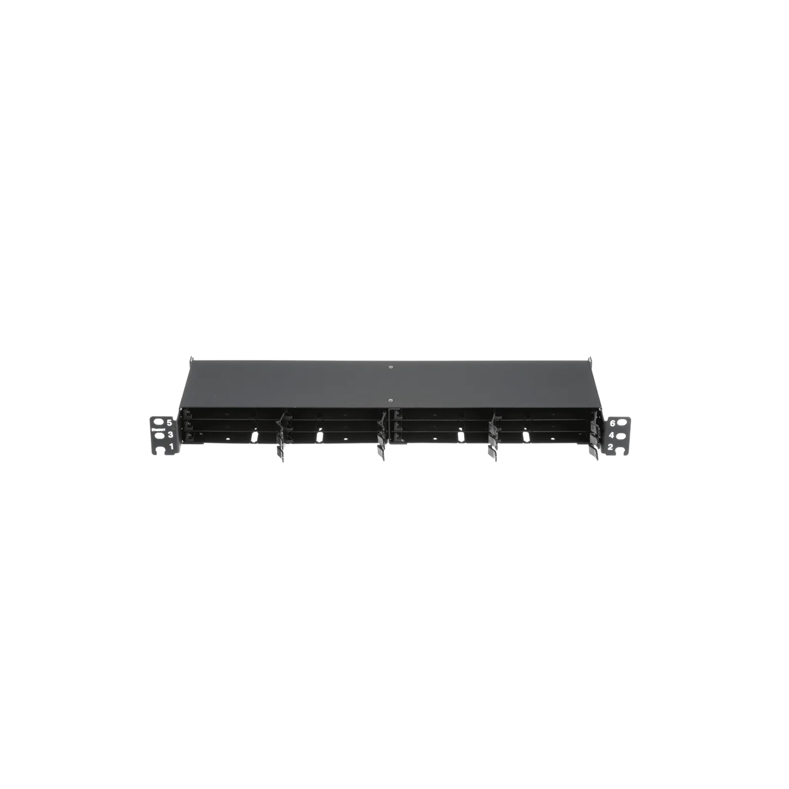 Panel de Distribución de Fibra Óptica, Acepta 12 Cassettes HD Flex en 6 Espacios, Hasta 144 Fibras, 1 UR