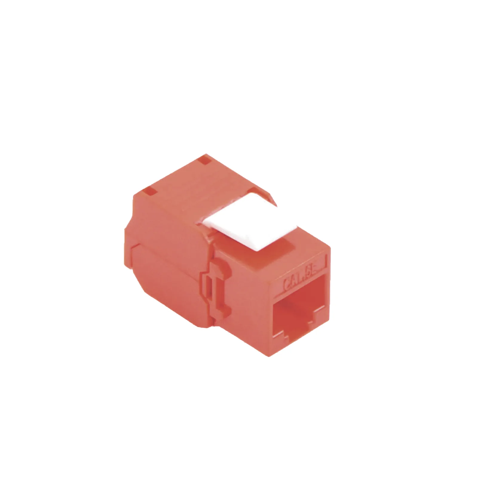 Módulo Jack Keystone Cat5e (Toolless), con Terminación en Ángulo 180 - Color Rojo, Compatible con Faceplate y Patchpanel Linkedpro