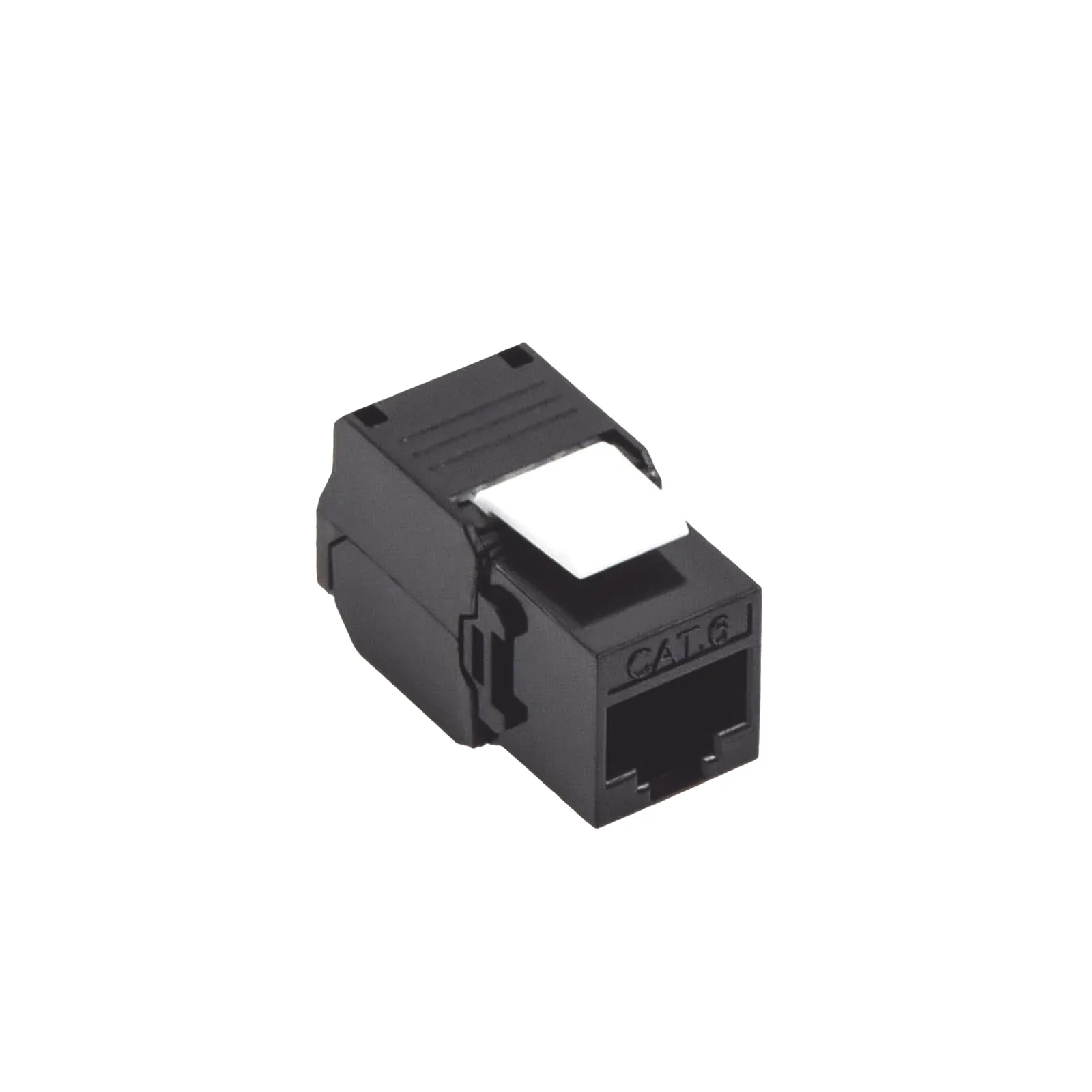 Módulo Jack Keystone Cat6 (Toolless), con Terminación en Ángulo 180 - Color Negro, Compatible con Faceplate y Patchpanel Linkedpro