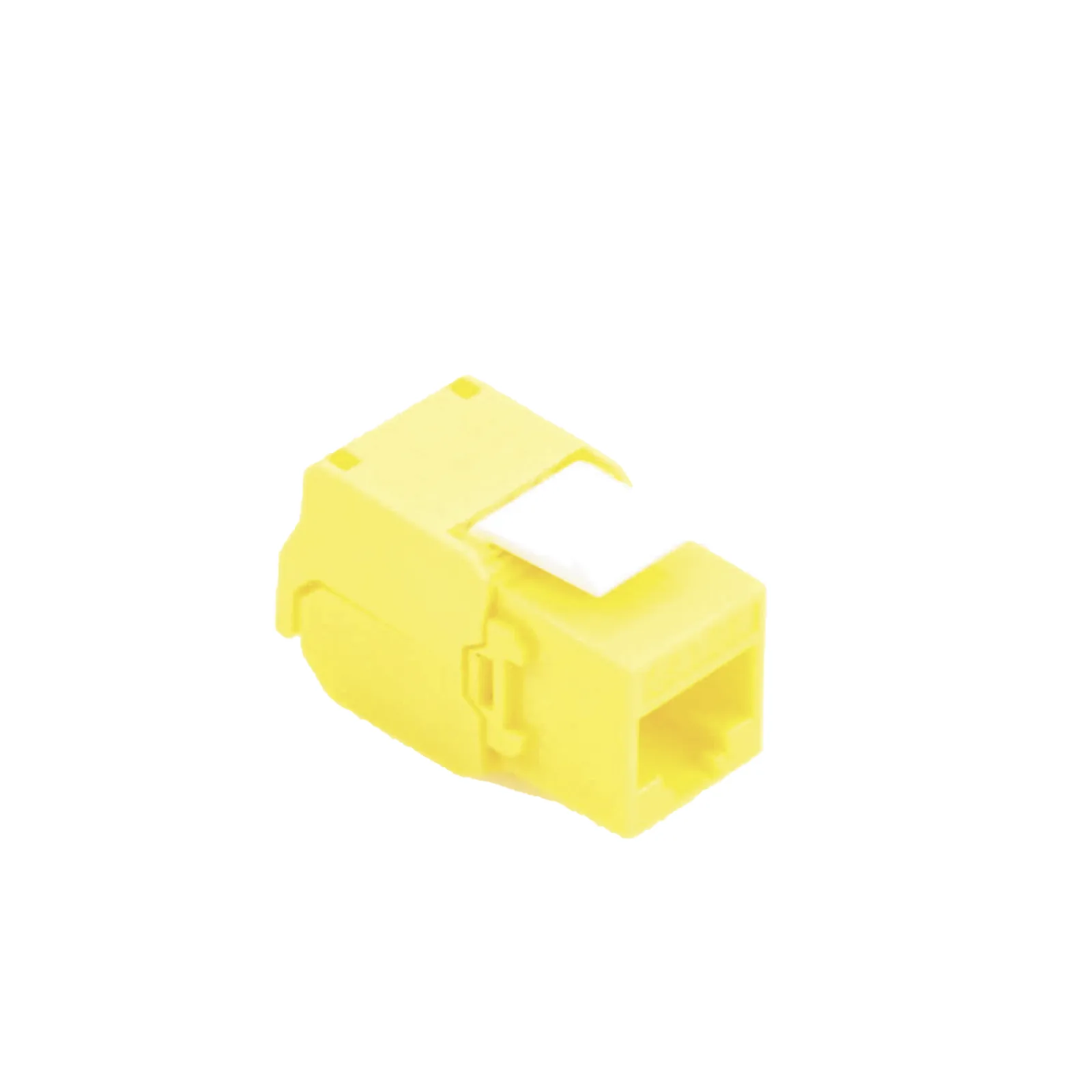 Módulo Jack Keystone Cat6A (Toolless), con Terminación en Ángulo 180 - Color Amarillo, Compatible con Faceplate y Patchpanel Linkedpro