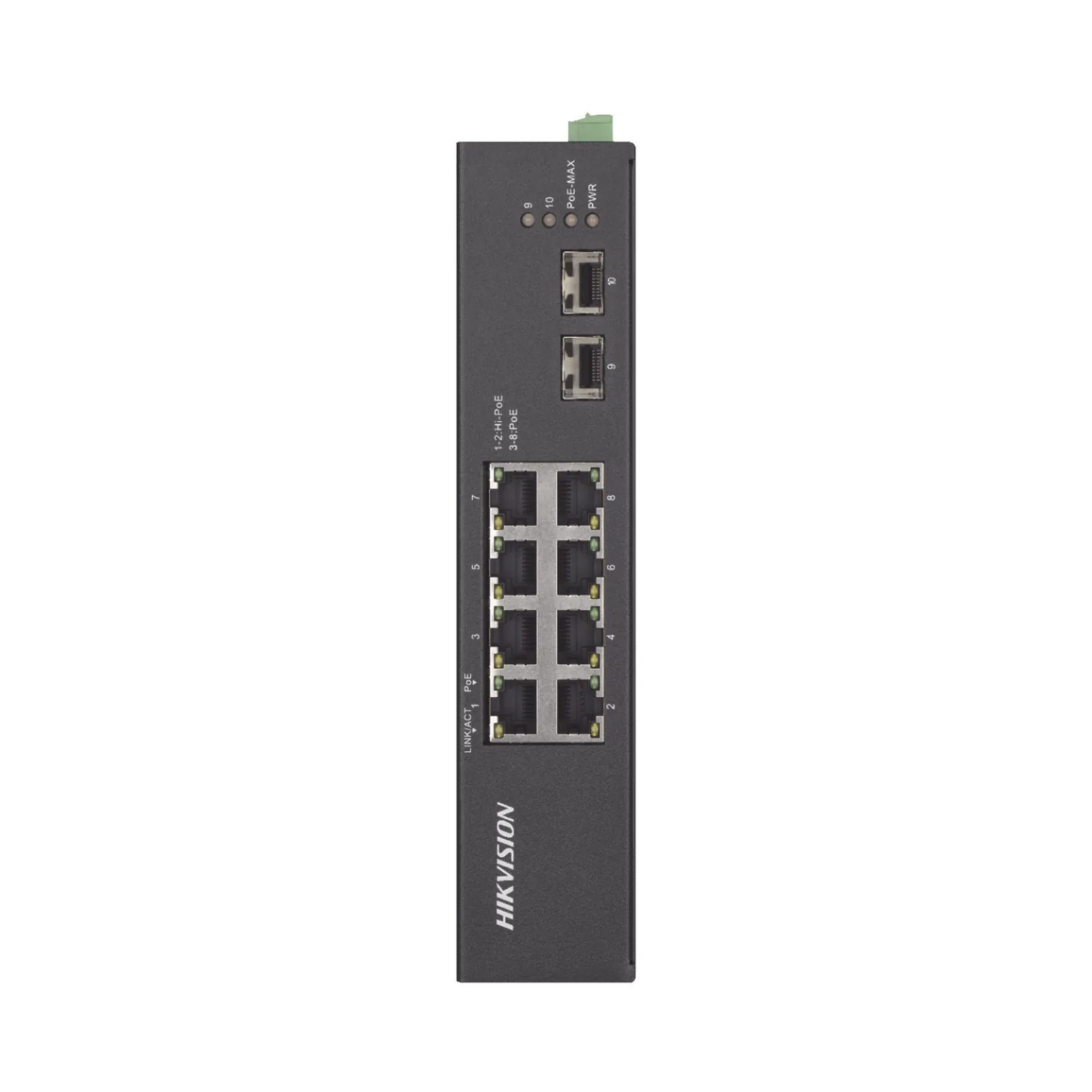 Switch Industrial No Administrable Gigabit / 6 Puertos Gigabit PoE+ (30 W) + 2 Puertos Gigabit PoE++ (60 W) / 2 Puertos SFP / 120 W Total / 48 a 57 VCD / Ideal para Proyectos / 300 Metros de Distancia