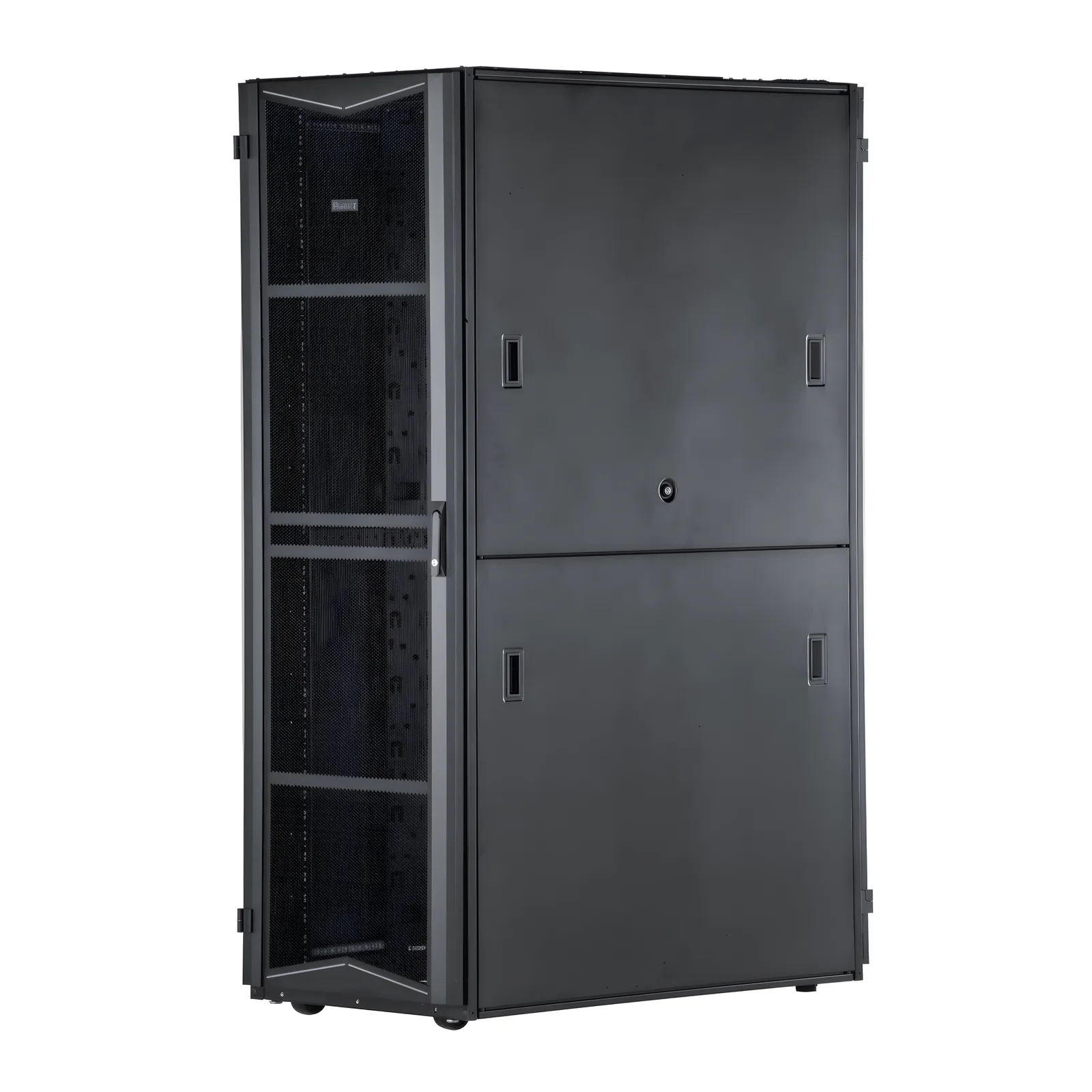 Gabinete FlexFusion para Centros de Datos, 45 UR, 800 mm de Ancho, 1070 mm de Profundidad, Fabricado en Acero, Color Negro