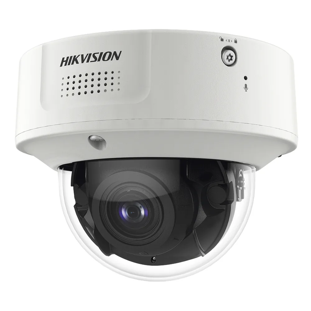 Domo IP 4 Megapixel / Lente Mot. 2.8 a 12 mm / 40 mts IR EXIR / IK10 / IP67 / H.265+ / WDR 140 dB / Captura Facial / DeepinView / Búsqueda por Atributos / 2 Micrófonos Integrados / Micro SD