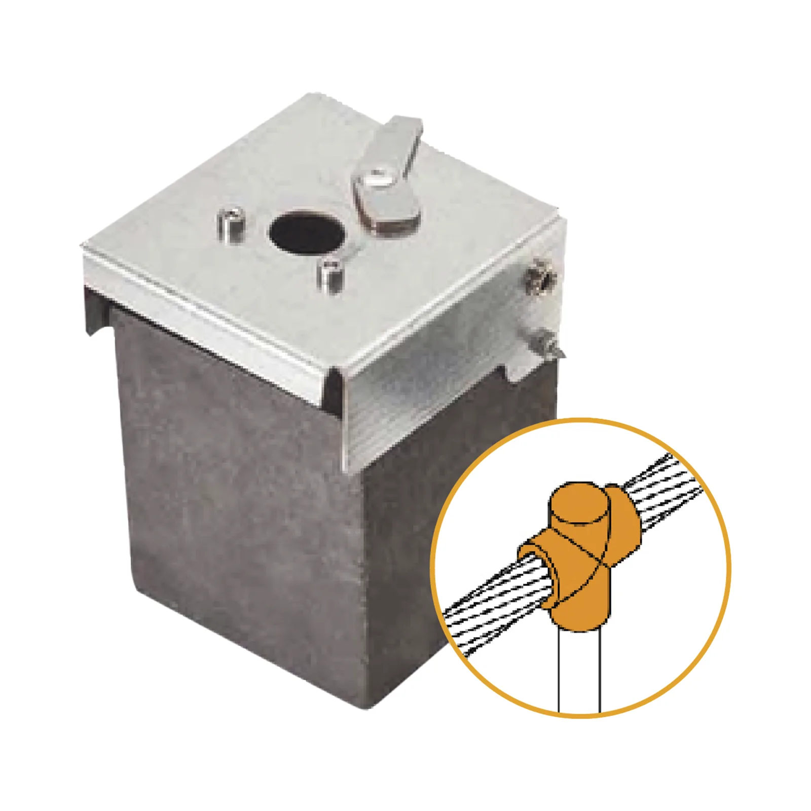 Molde de Grafito Vertical Unión en T / Cable 2/0 AWG a Pica 5/8 in / 70 Soldaduras / Acero Electrogalvanizado / Normativa IEC 62305