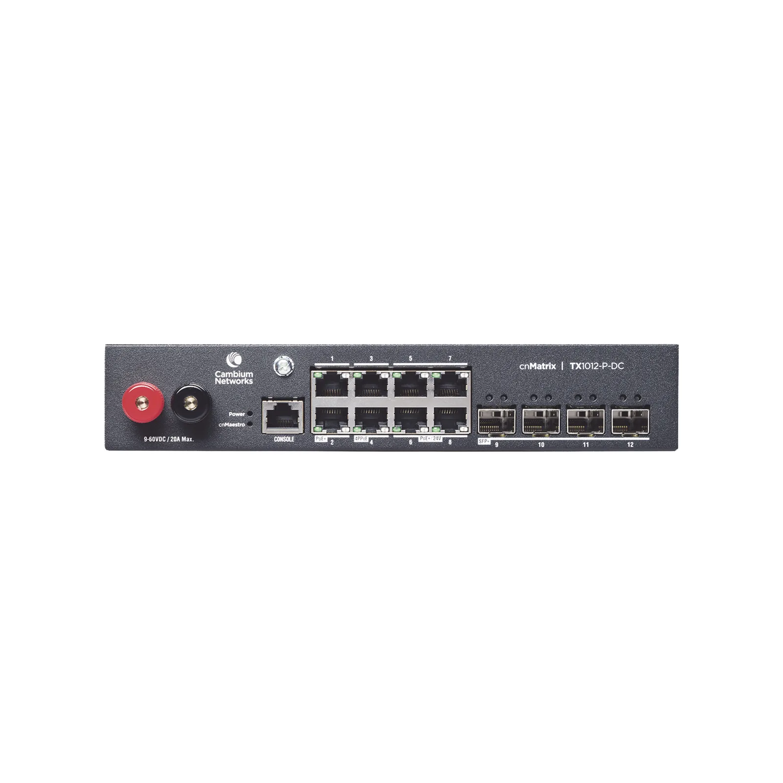 Switch cnMatrix WISP TX1012-DC-P de 8 puertos PoE y 4 SFP+, 170 W PoE Budget, Capa 2, gestión gratuita desde la nube, para corriente directa