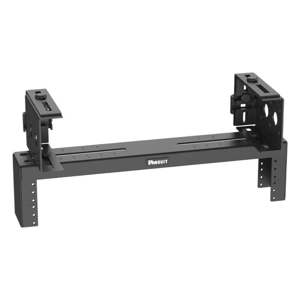 Rack de Distribución Aéreo de 2 Postes PanZone®, Rieles Roscados #12-24, de 2 UR, Color Negro