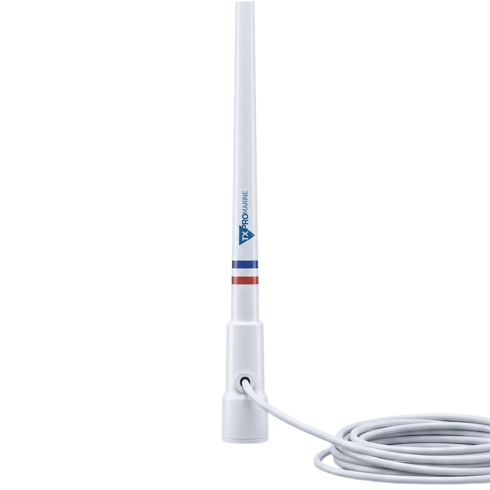 Antena Marina VHF / Fibra de Vidrio / 156-163 MHz / 6.5 dBi / Cable 10 m (32.8 ft) / PL-259 / Exterior IP67