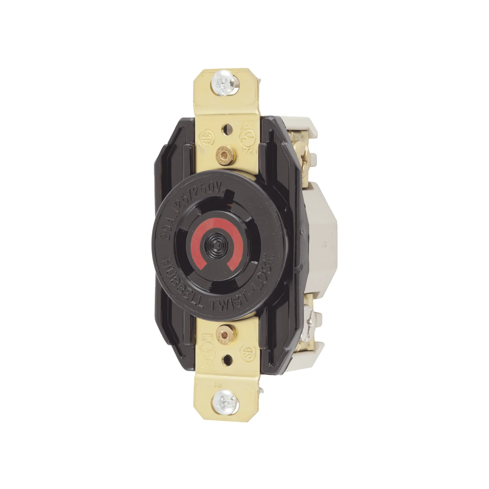 Receptáculo con Bloqueo de Media Vuelta Industrial 20 A 125/250 V CA / 3 Polos 4 Hilos / Nema L14-20R.