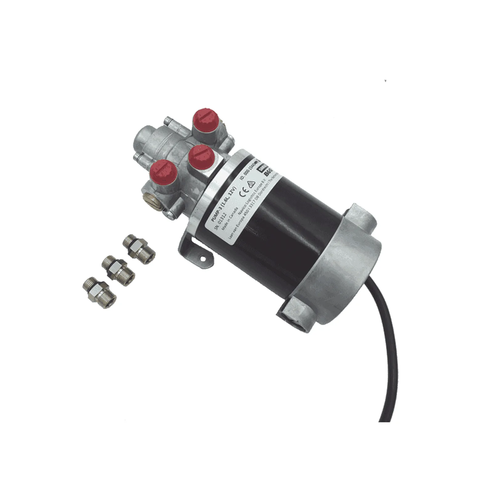 Bomba Hidráulica Reversible PUMP-3 / 12V DC / Flujo 1.6L (98 cu.in) por Minuto / Cilindro 160-550 cc (9.8 - 33.5 cu.in) / Conexiones ORB / Incluye 3 Adaptadores ORB-5 a 9/16 UNF / Compatible con SteadySteer