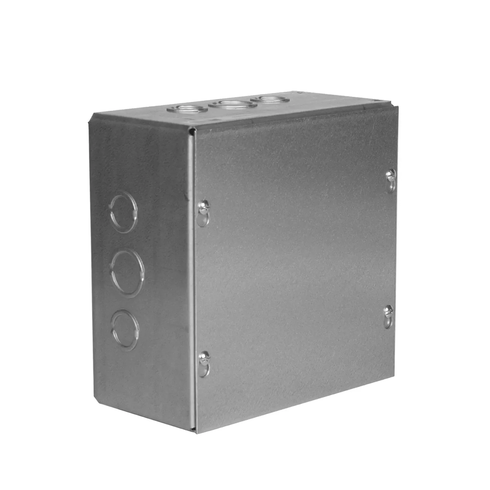 Caja Extra Grande 12"x12"x 4"/ Profundidad 4"/Entradas Laterales - Finales 2 Entradas de 1/2"- 3/4", 2 Entradas de 3/4" - 1" y 2 Entradas de 1"- 1 1/4" / Incluye tapa.