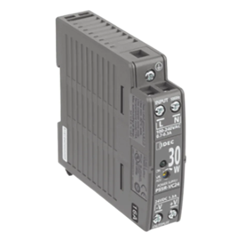 Fuente de alimentación conmutada de 24 VDC a 30 W, entrada universal 100-240 VCA, para montaje en riel DIN