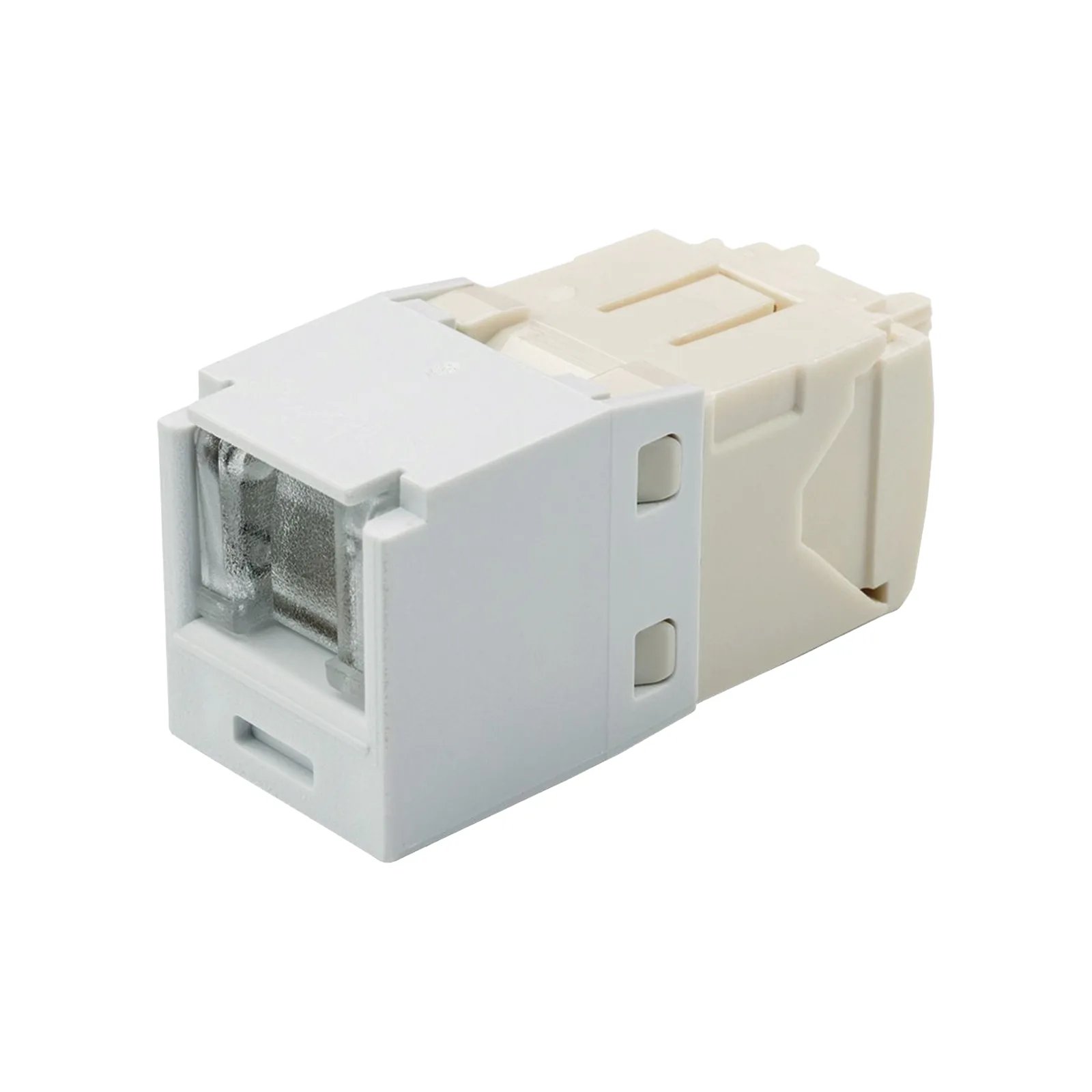 Conector Jack RJ45 Estilo TG con Ventana, Mini-Com, Categoría 6, de 8 Posiciones y 8 Cables, Color Blanco