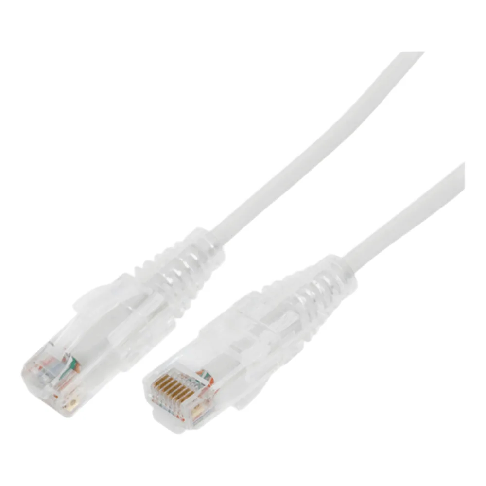 Cable de Parcheo Slim UTP Cat6A - 0.5 Metros (1.64 Pies) Blanco, Diámetro Reducido (28 AWG)