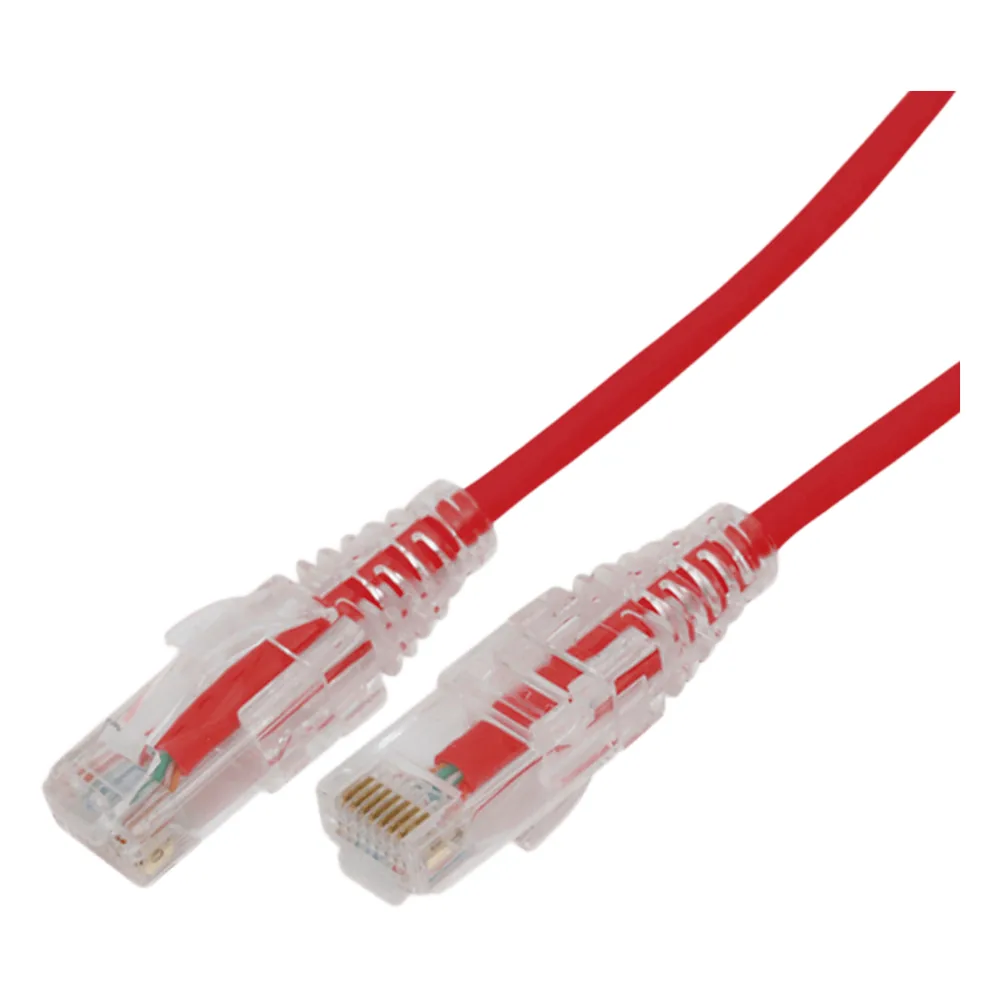 Cable de Parcheo Slim UTP Cat6A - 0.5 Metros (1.64 Pies) Rojo, Diámetro Reducido (28 AWG)