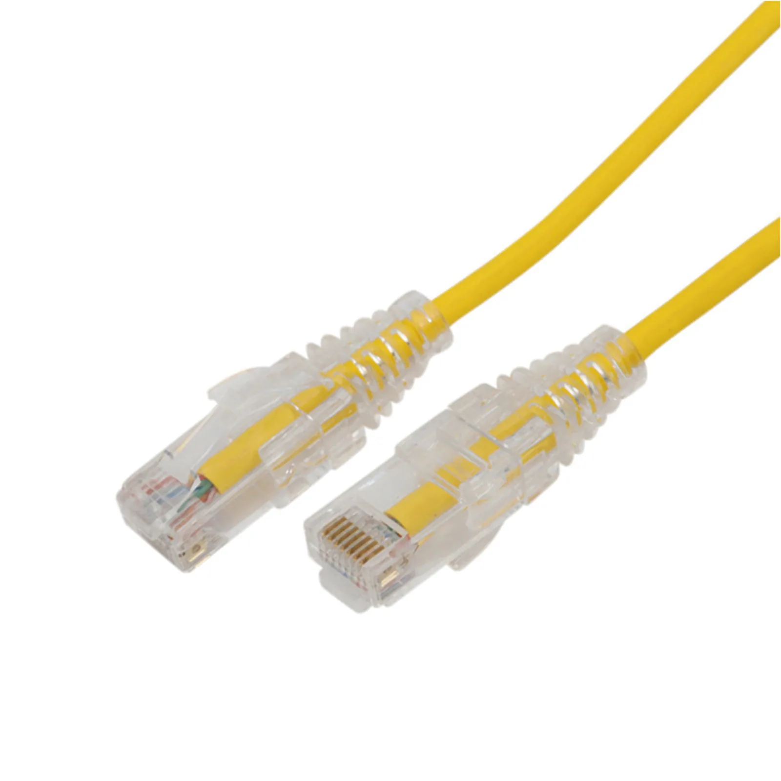 Cable de Parcheo Slim UTP Cat6A - 2 Metros (6.56 Pies) Amarillo, Diámetro Reducido (28 AWG)