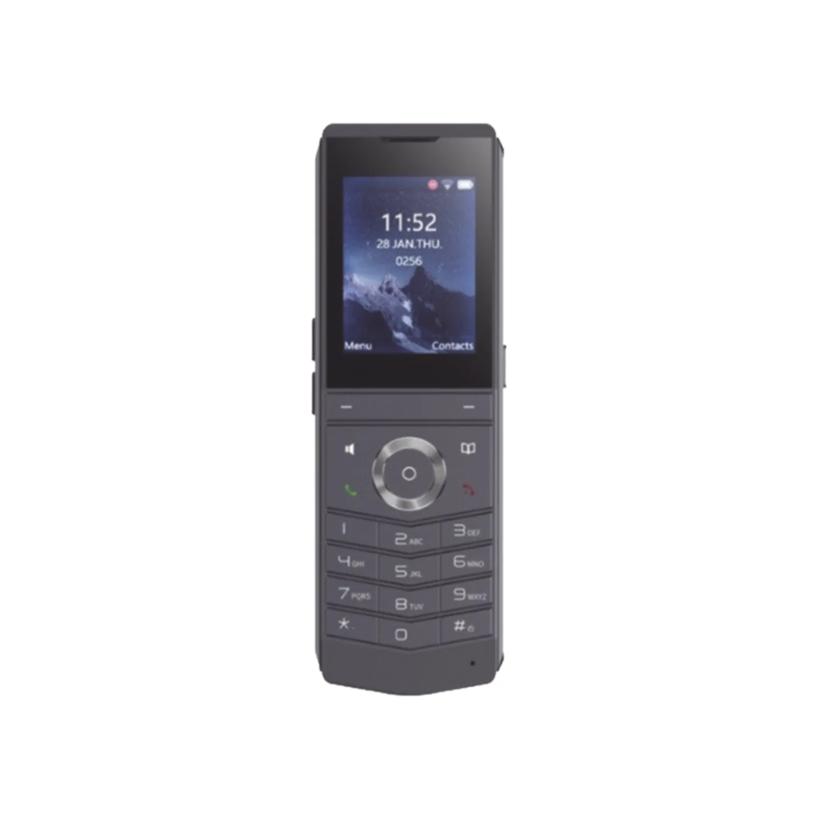 W611W es un teléfono IP Wi-Fi portátil, Resistente, Moderno diseñado para aplicaciones de comunicación móvil.