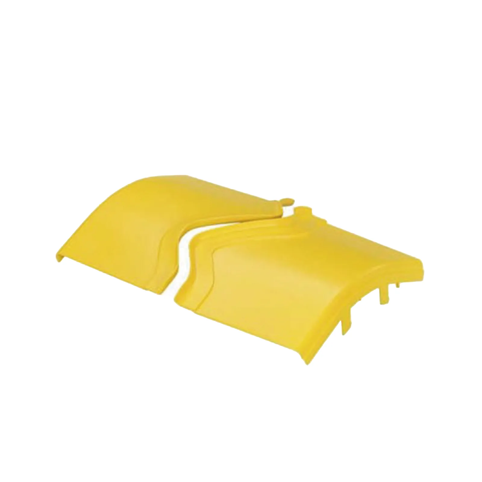 Tapa de Bajada Vertical Exterior de 45º, Para uso con Canaletas 12X4 FiberRunner™, Color Amarillo