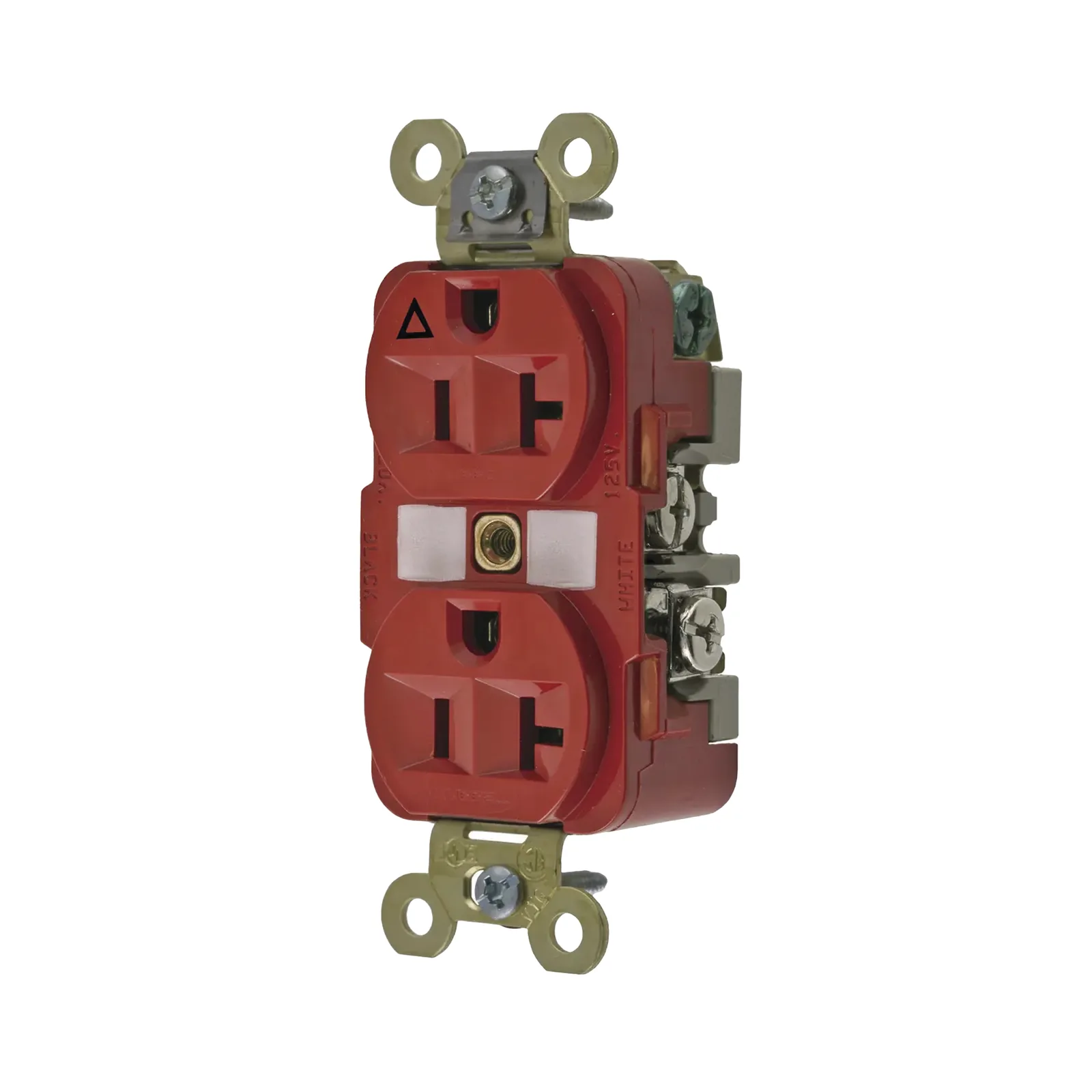 Contacto Dúplex Conexión a Tierra Aislada/ 20 A 125 V/ 2 polos 3 Hilos/ Color Rojo/ Nema 5- 20R/ Grado Industrial.