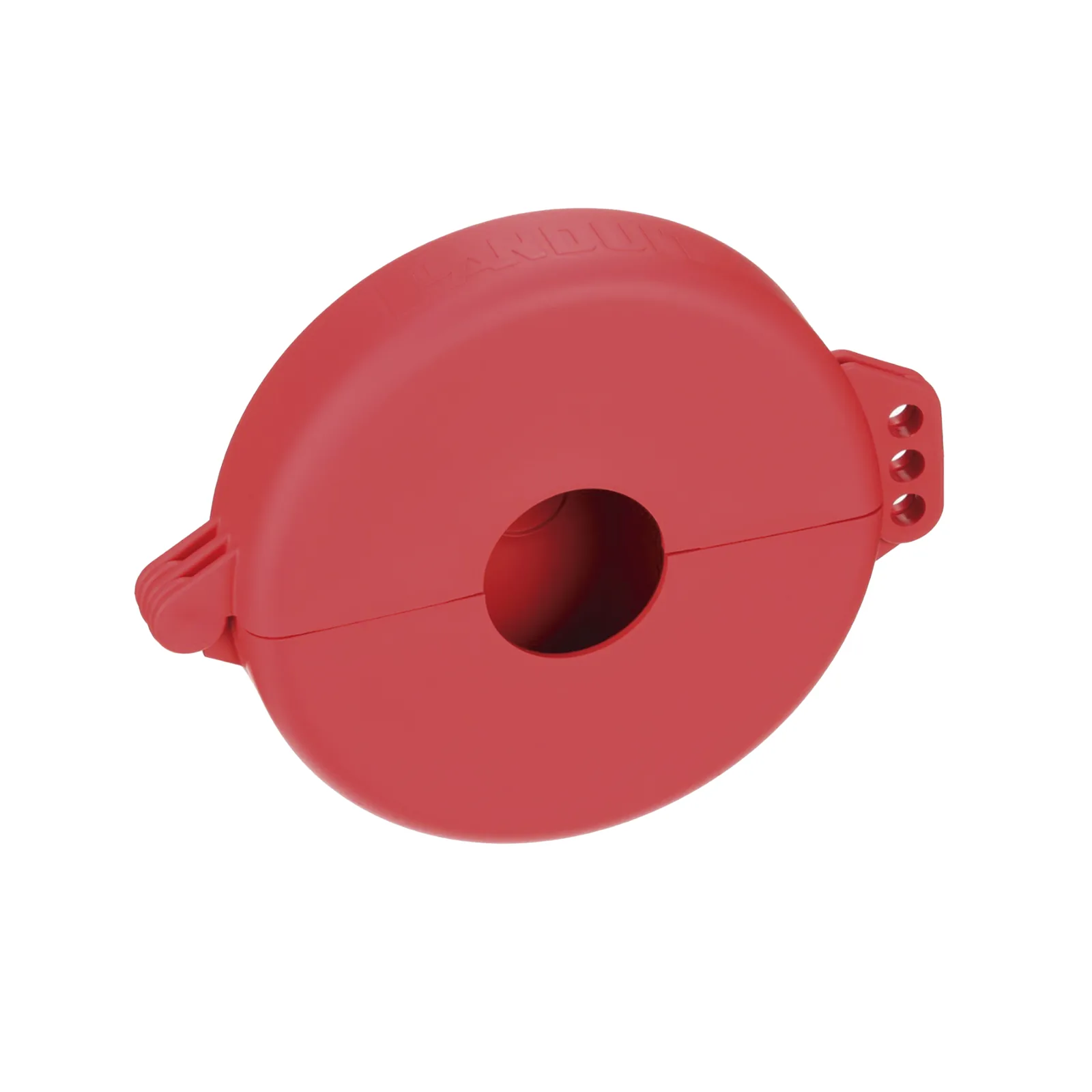 Dispositivo de Bloqueo LOTO para Válvulas de Compuerta, Para Diámetros de 3 a 6.5", Color Rojo