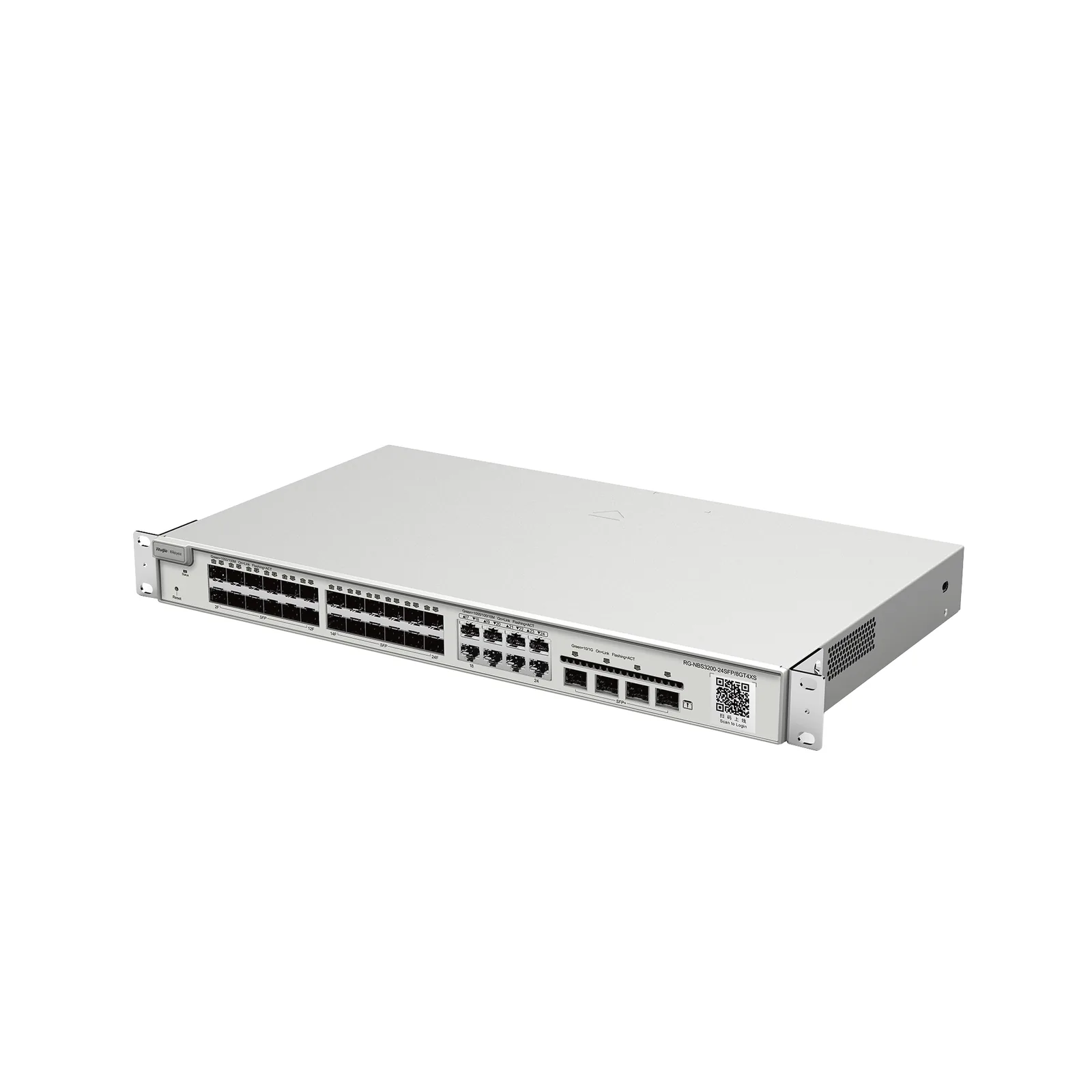 Switch administrable Capa 2+ Plus, 24 puertos SFP con 8 puertos Ethernet Gigabit y 4 SFP+ gestión en la nube