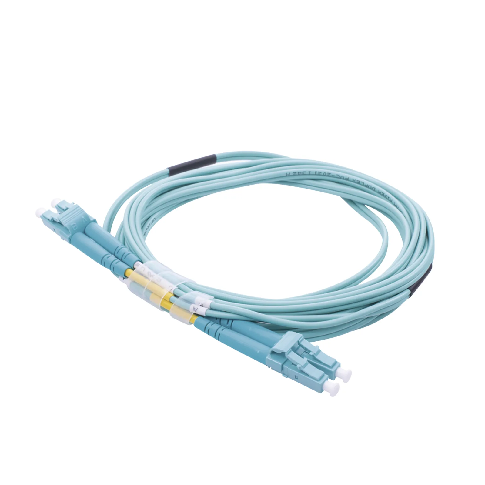 Jumper de Fibra Óptica Multimodo OM4 50/125 LC-LC OFNR (Riser), 2.0 mm, Dúplex, Aqua, 3 Metros (9.84 Pies)