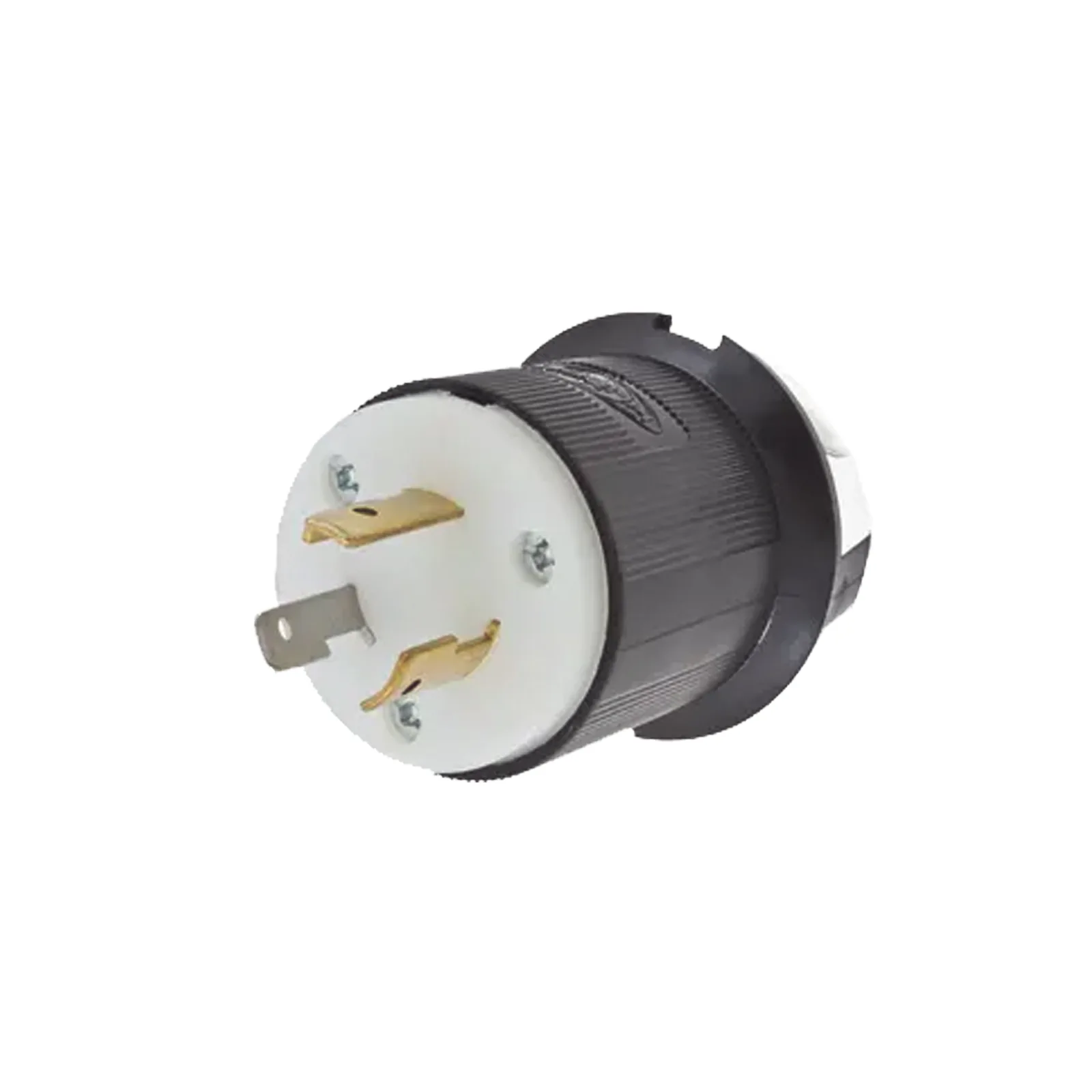 Clavija Industrial con Bloqueo de Media Vuelta / 20 A 125 V CA / 2 Polos 3 Hilos / Color Blanco y Negro / Nema L5-20P.