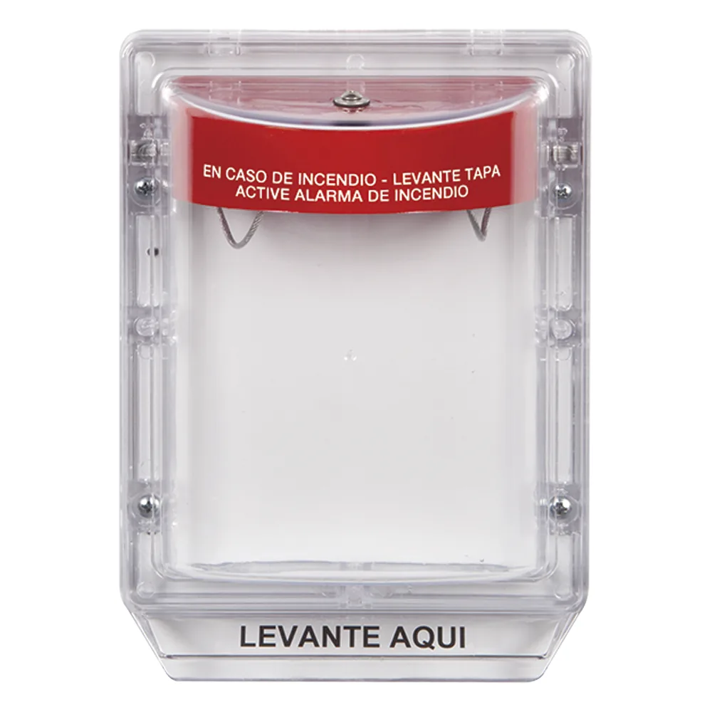 Cubierta Protectora de Policarbonato Serie Stopper IIÆ, Con Bocina, Sin Espaciador, Montaje Empotrado, Etiqueta en Español