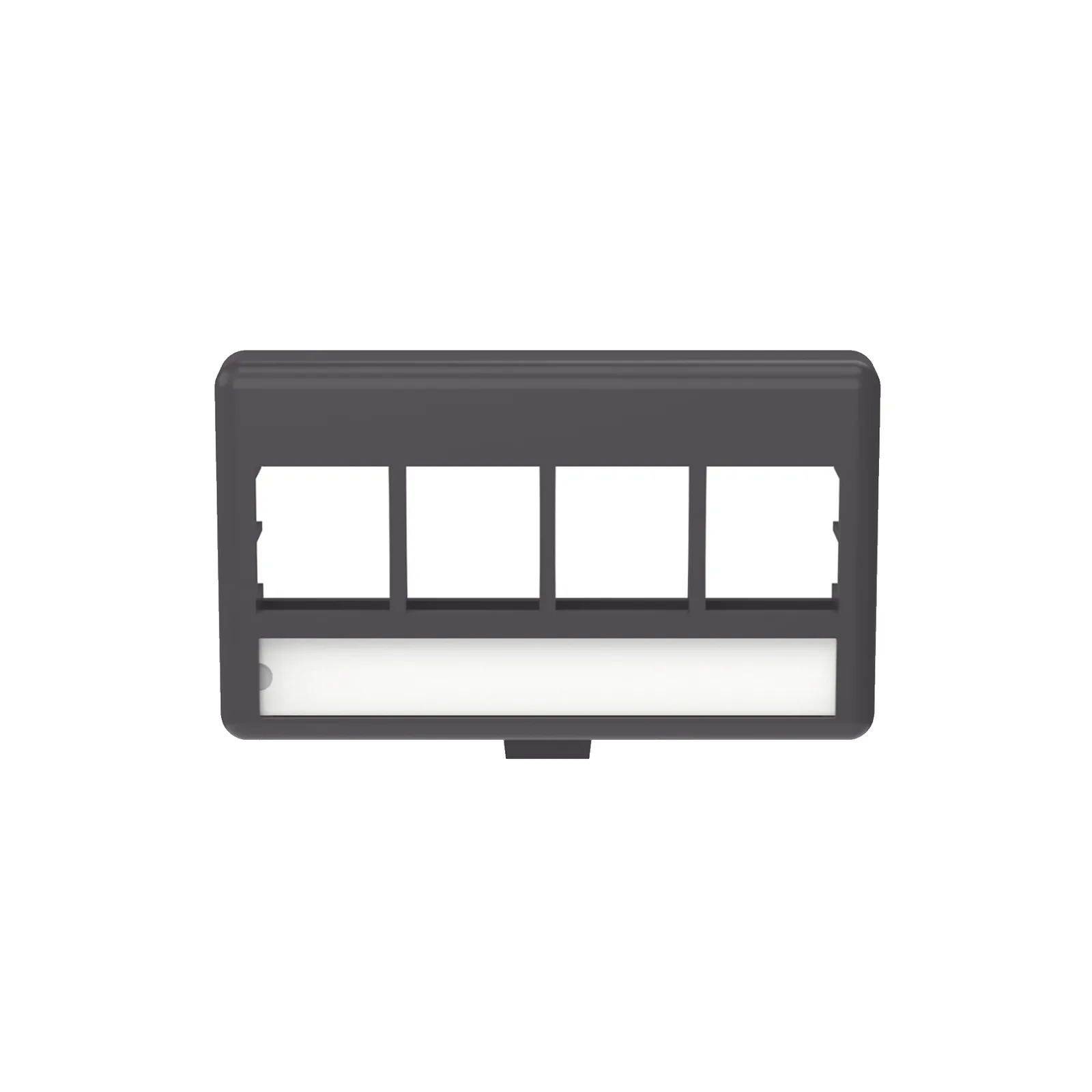 Placa de Mobiliario Modular Estándar, Salidas Para 4 Puertos Keystone, Color Negro
