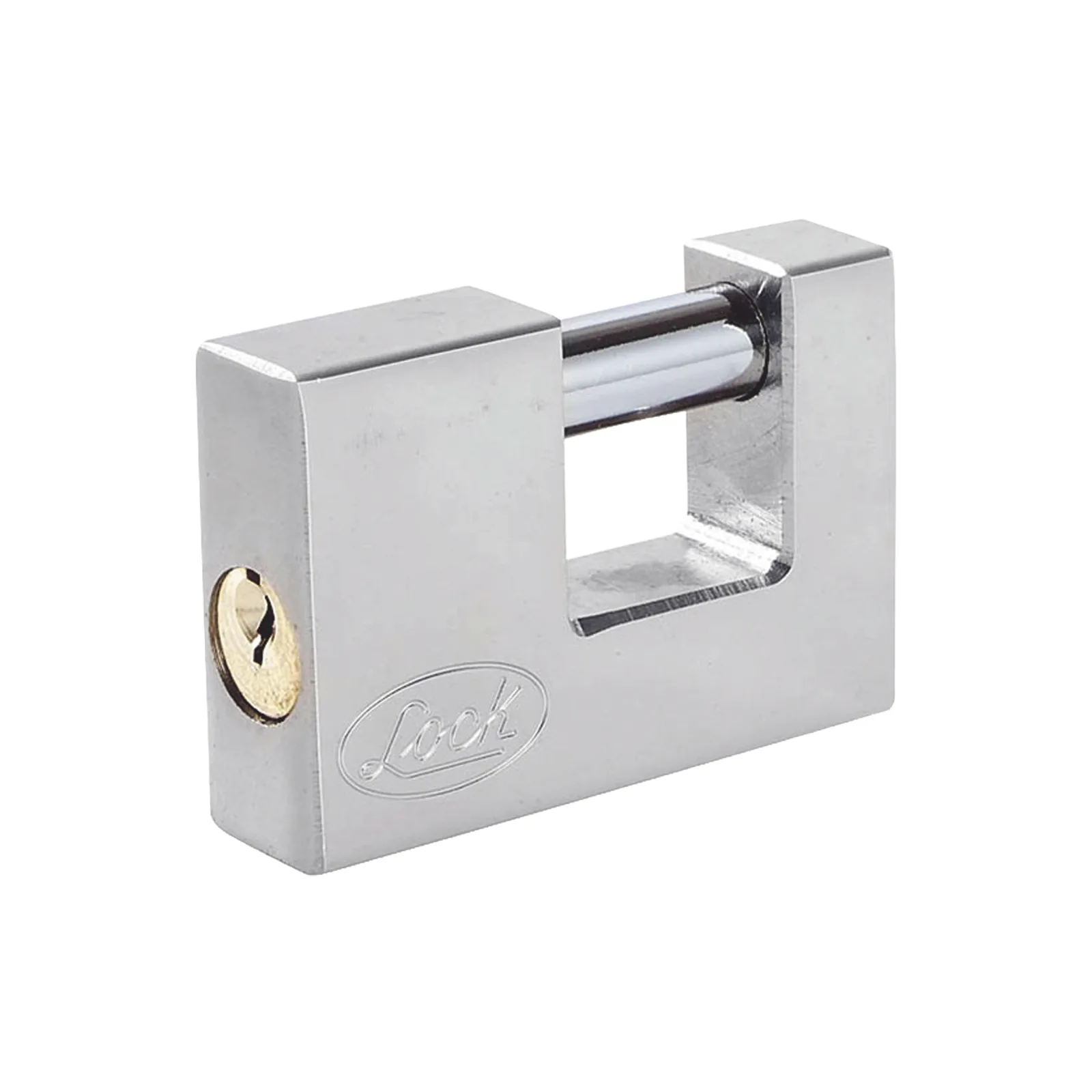 Candado para Cortina Metálica / Medida 80 mm/ Acabado Cromo Satinado/ Nivel de Seguridad 6 / Llave Estándar.