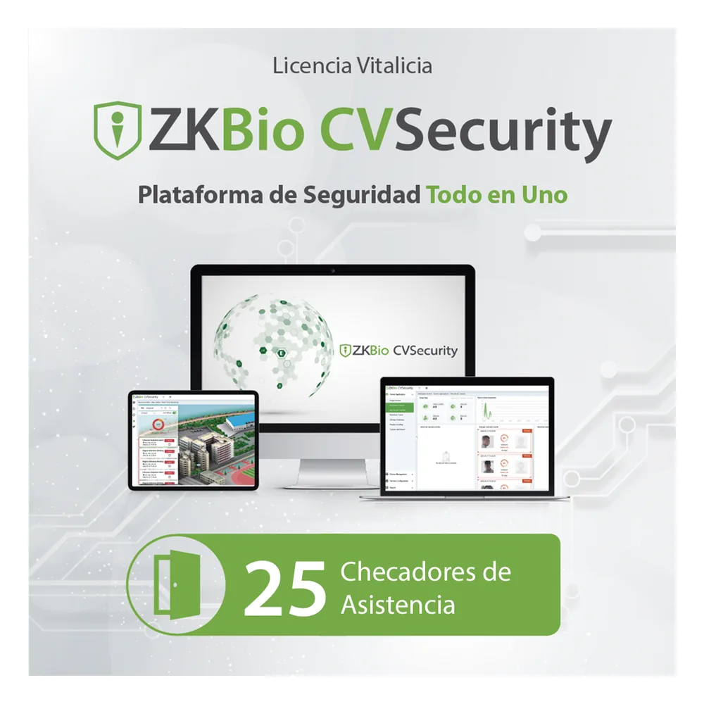 Licencia para ZKBio CVsecurity permite gestionar hasta 25 dispositivos para tiempo y asistencia