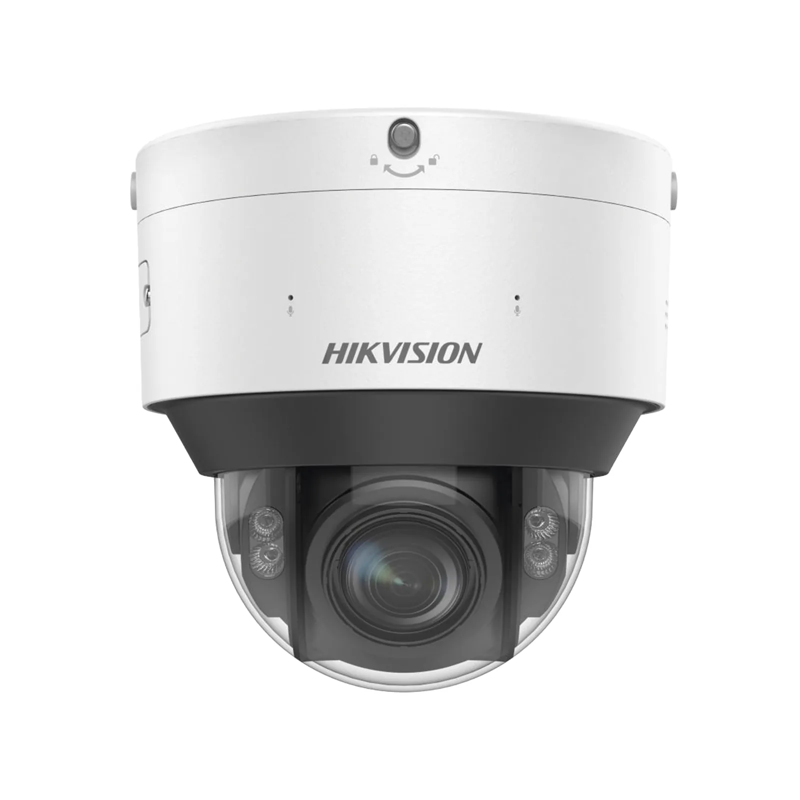 Domo IP 8 Megapixel / Lente Mot. 2.8 - 12 mm / Dual Light (30 mts IR + 30 mts Luz Blanca) / IK10 / IP67 / Reconocimiento Facial / WDR 140 dB / DeepinView / Búsqueda por Atributos / Heat Map / ACUSENSE / DARKFIGHTER S / Audio de Dos Vías