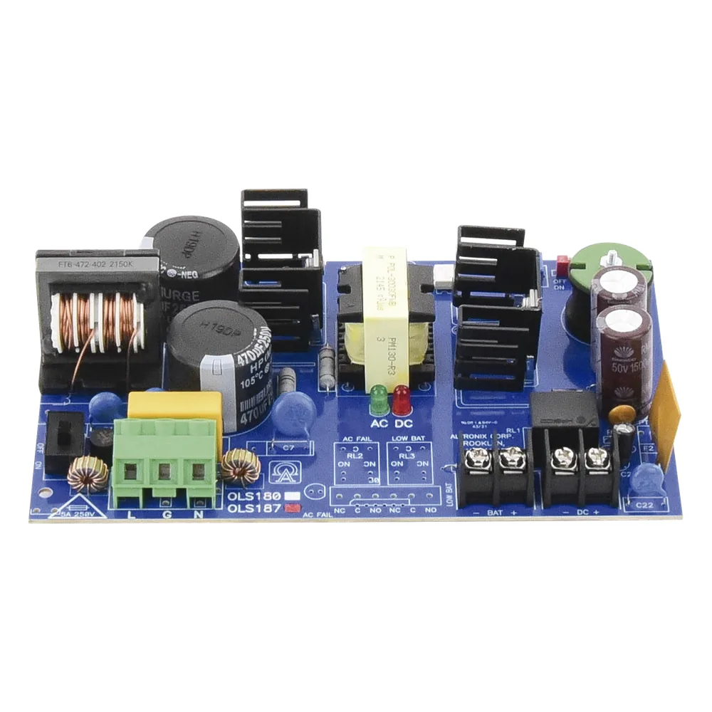 Fuente de Alimentación Tipo Tarjeta / 12/24 VCC Seleccionable / 6 A de Corriente Continua / Entrada 115 VCA 50/60 Hz / Respaldo con Batería / Protección contra Cortocircuito y Sobretensión