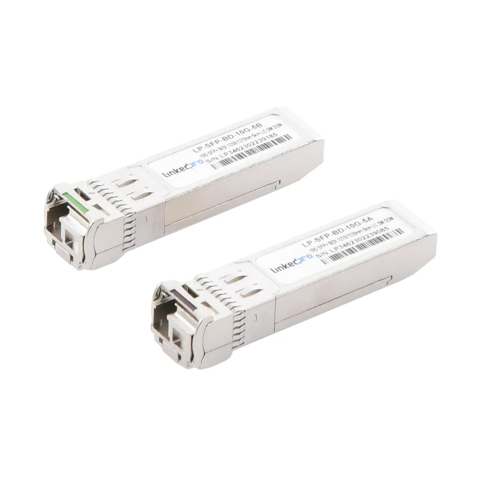 Transceptores Ópticos Bidireccionales SFP+ (Mini-Gbic) / Monomodo 1270 & 1330 nm / 10 Gbps / 10GBASE-BX / Conector LC/UPC Simplex / DDM / Hasta 5 km / 2 Piezas