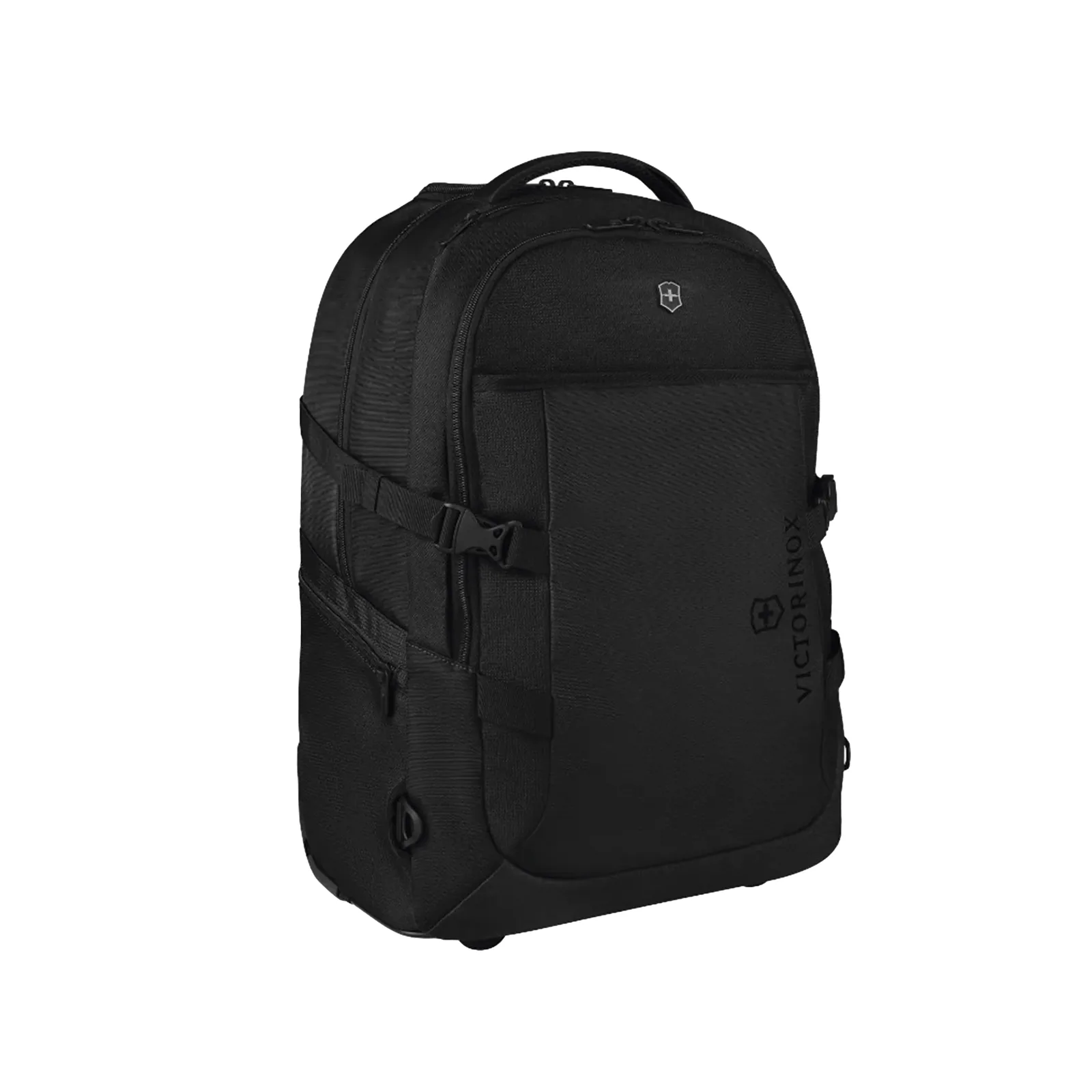 Mochila VX Sport EVO con Ruedas, Mango Telescópico y Correas al Hombro. Fabricada en Poliéster Negro repelente al Agua. Backpack on Wheels.