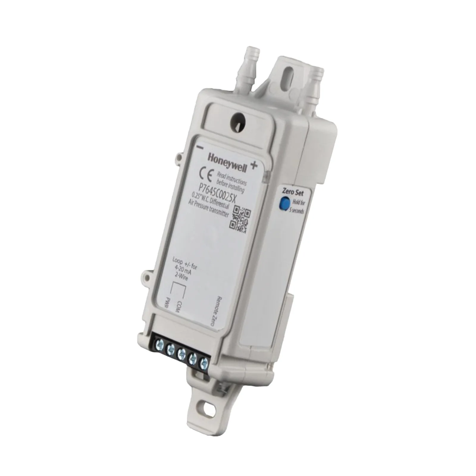 Sensor de presión diferencial de medios secos con sonda remota, 4 rangos seleccionables y salida universal