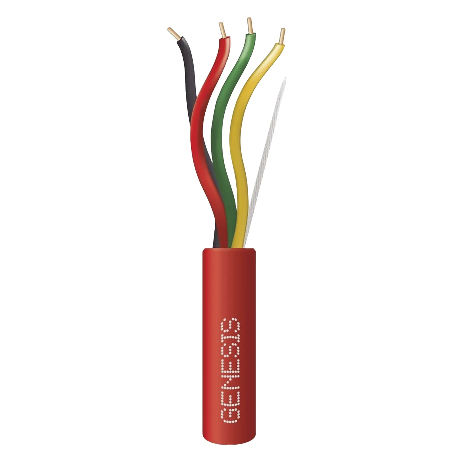 Carrete de Alambre 305 Metros (1000 Pies) / 4x16 AWG / Riser / Color Rojo / Tipo FPLR, CL3R, (UL) FT4 / Para Aplicaciones en Sistemas de Detección de Incendio y Sistemas de Evacuación