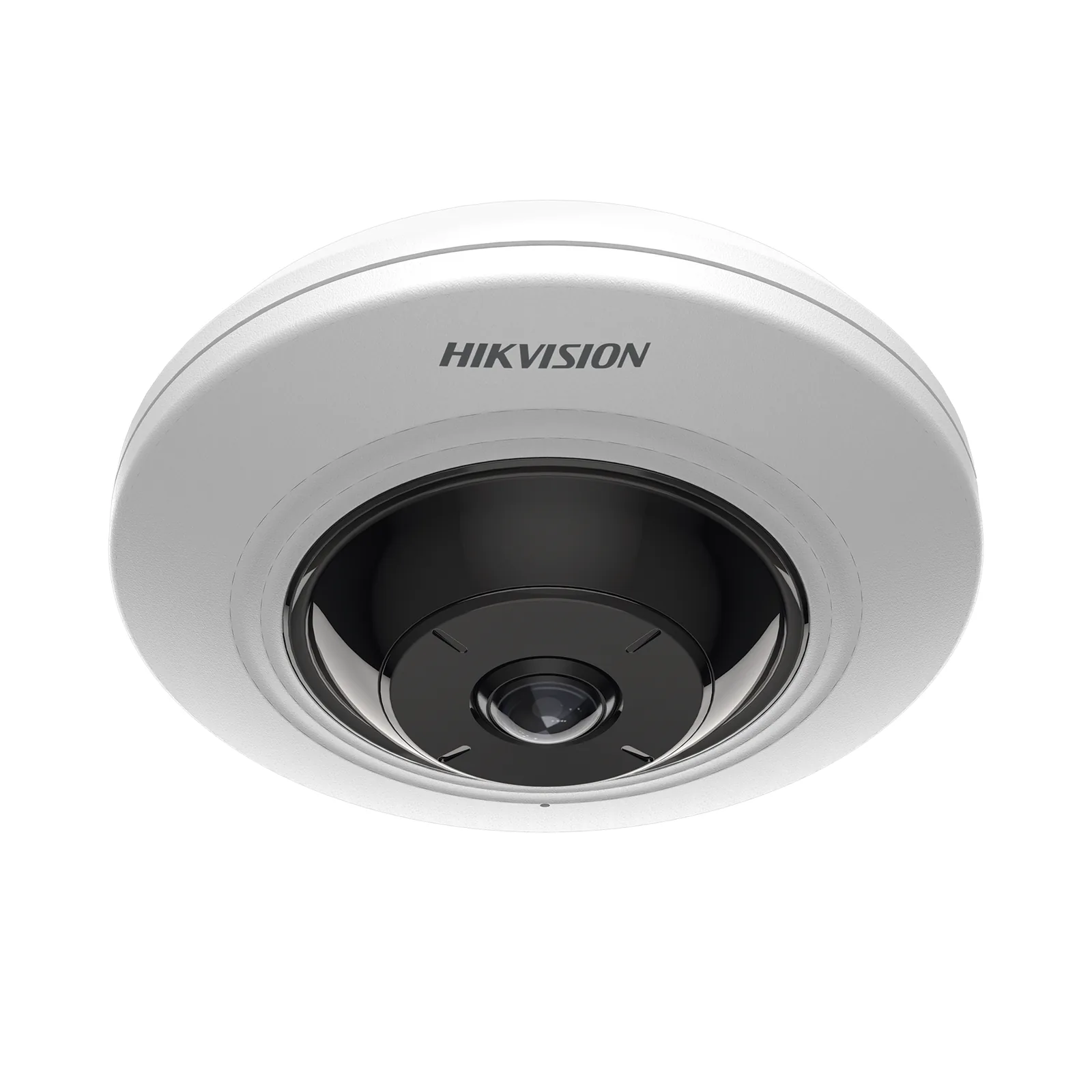 Mini Fisheye IP 5 Megapixel / Panorámica 180° - 360° / 8 mts IR / Interior / PoE / HEOP / ACUSENSE / Detección Facial / Microfono Integrado