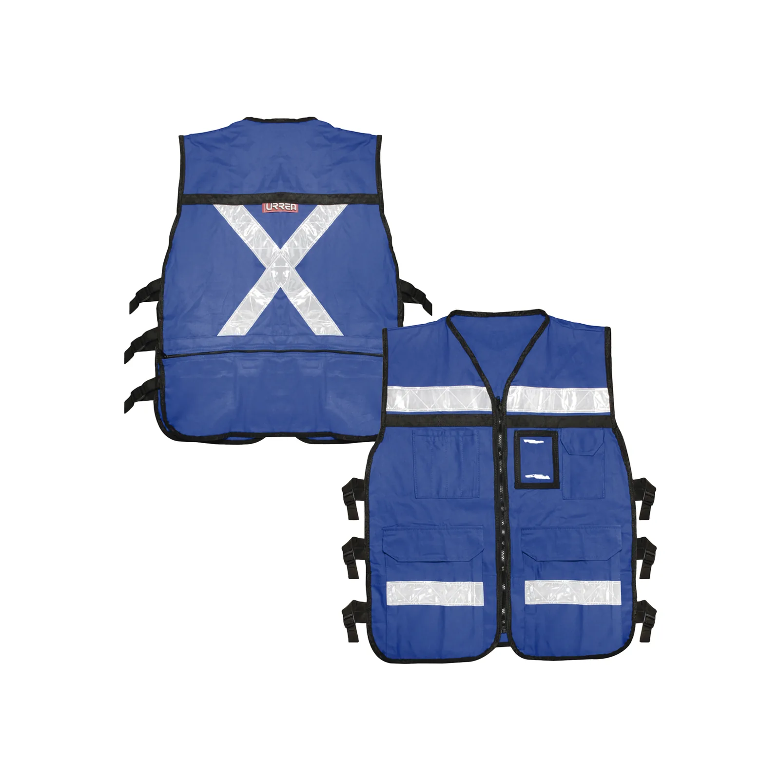 Chaleco Reflejante con 6 Bolsas Externas / 6 Broches ajustables / Talla Extra Grande.