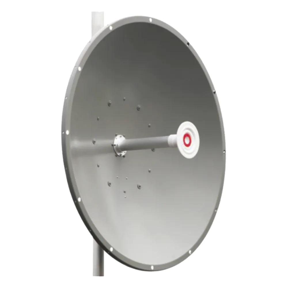 Antena direccional de 3 ft, 5.9 a 7.1 GHz, Ganancia 34 dBi, Conectores RP-SMA Hembra, Polarización doble, incluye montaje para torre o mástil