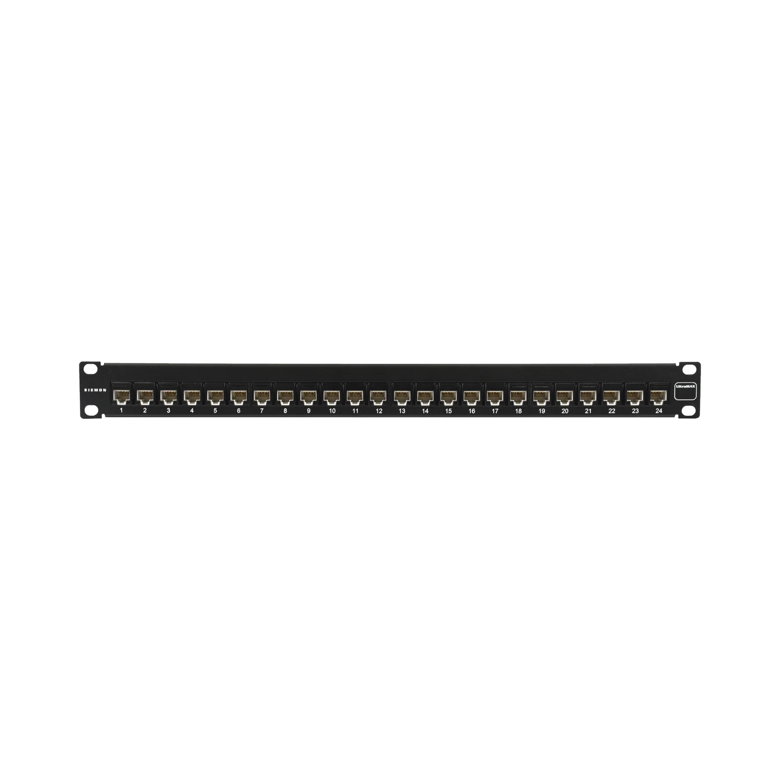 Patch Panel Ultramax. UTP, Precargado con Jacks Cat6A, 24 Puertos, Plano, 1U