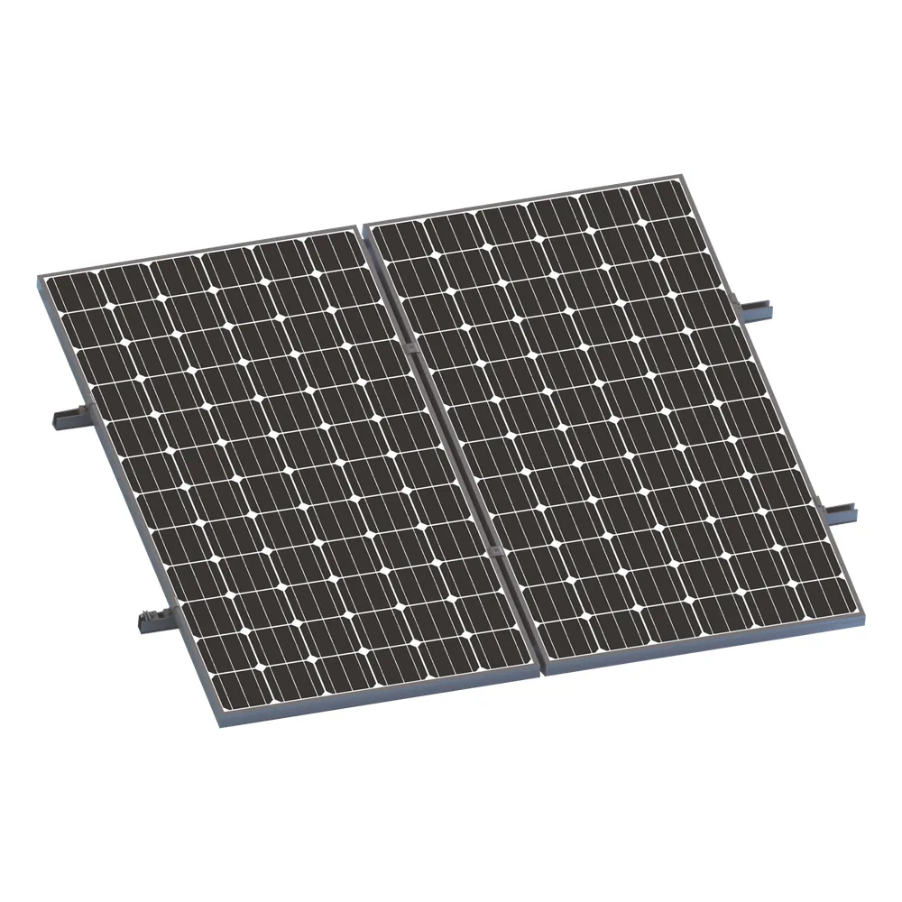 Kit De Minirieles Para Panel Solar Arreglo 1X2 Para Instalación Plano En Lámina