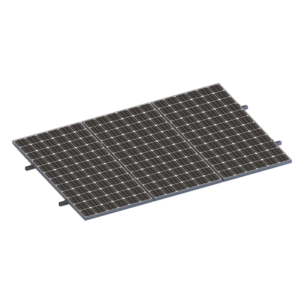 Kit De Minirieles Para Panel Solar Arreglo 1X3 Para Instalación Plano En Lámina