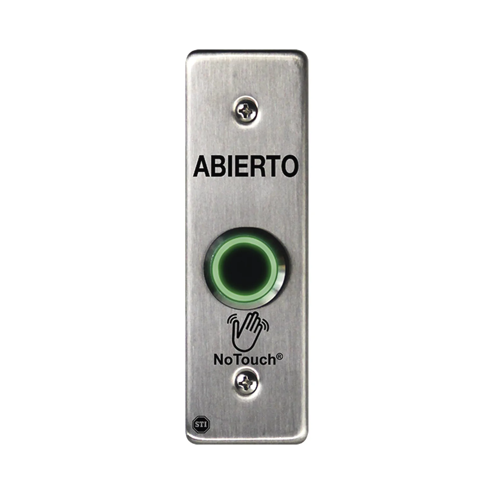 Interruptor IR NoTouch® de Acero Inoxidable, Montaje Delgado, Caja Posterior, ABIERTO