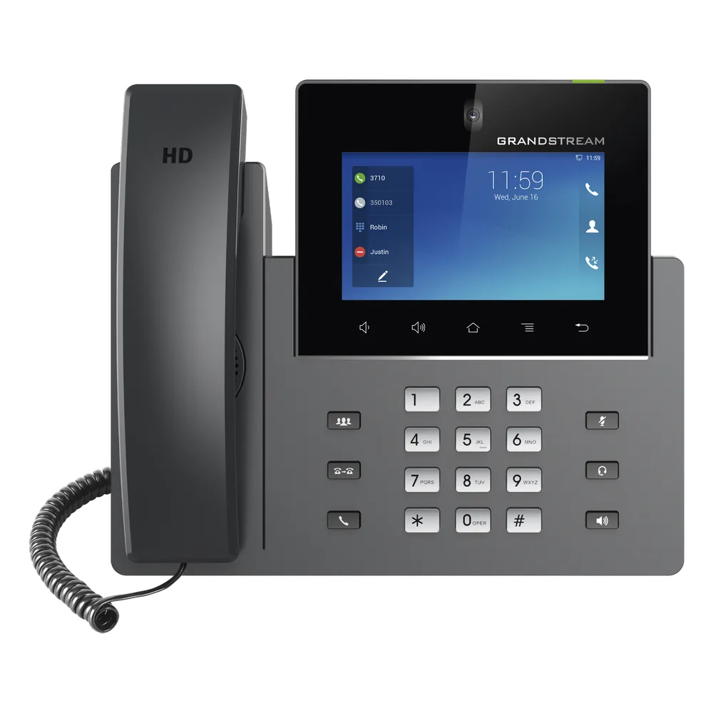 Videoteléfono IP GXV3450 para Android / Pantalla Táctil Capacitiva de 5 Pulgadas 1280 x 720 / Cámara CMOS de 2 Megapíxeles / Wi-Fi 5 y Bluetooth 5.0 / 16 Líneas SIP / PoE/PoE+ / Android 11 / Videoconferencia HD 720p